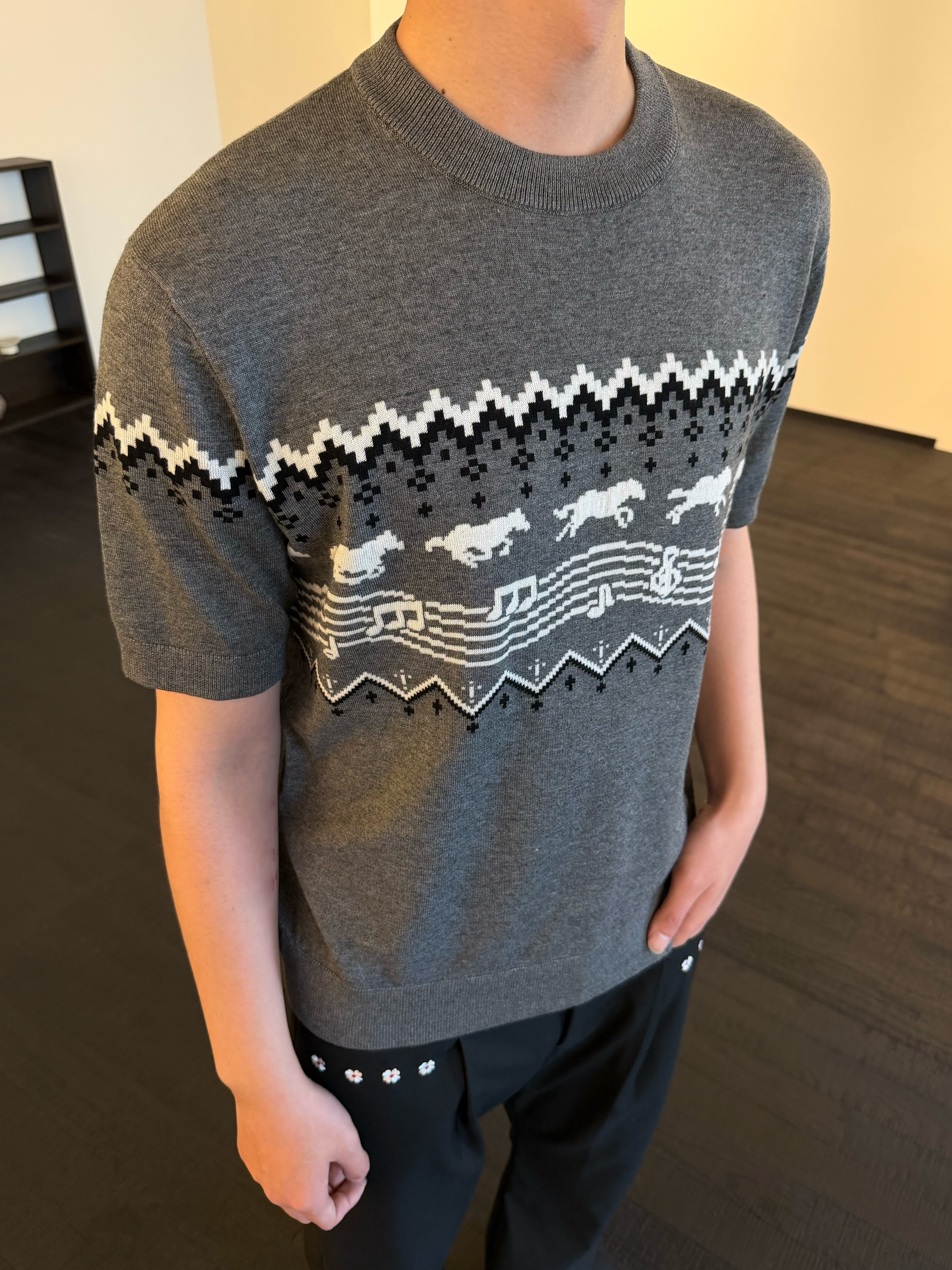 KREATE Horse Jacquard Knit Tee, premium urban and streetwear designers apparel on PROJECTISR.com, KREATE
