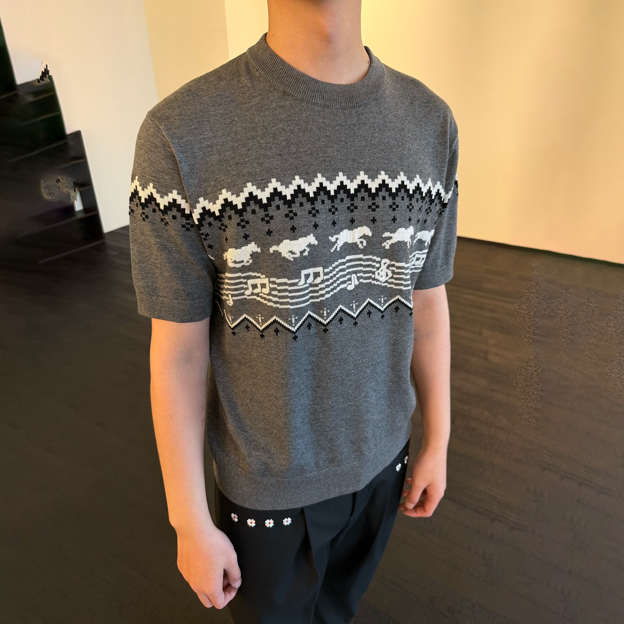 KREATE Horse Jacquard Knit Tee, premium urban and streetwear designers apparel on PROJECTISR.com, KREATE