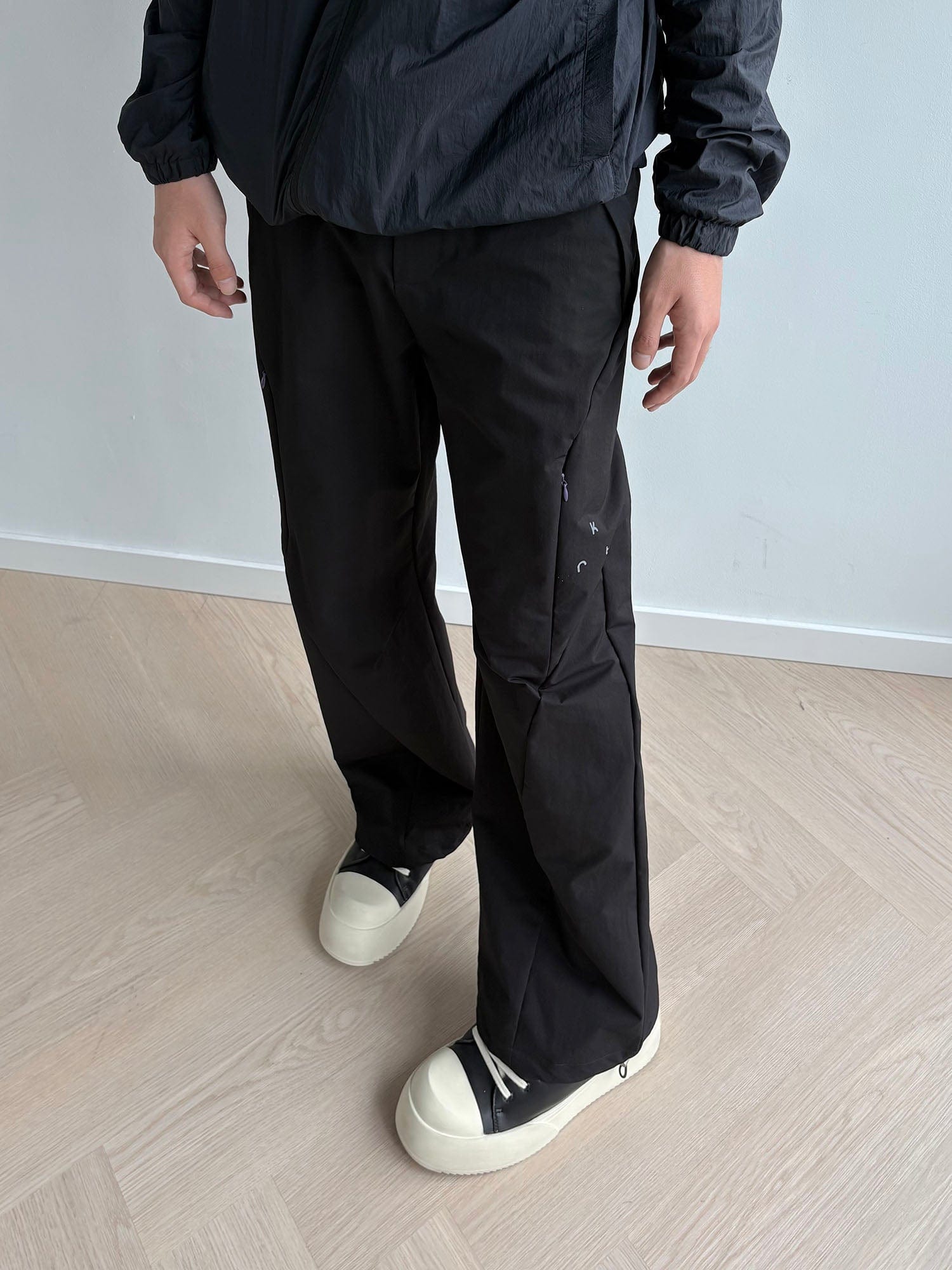 KREATE Curved Panel Drawstring-Hem Waterproof Pants, premium urban and streetwear designers apparel on PROJECTISR.com, KREATE