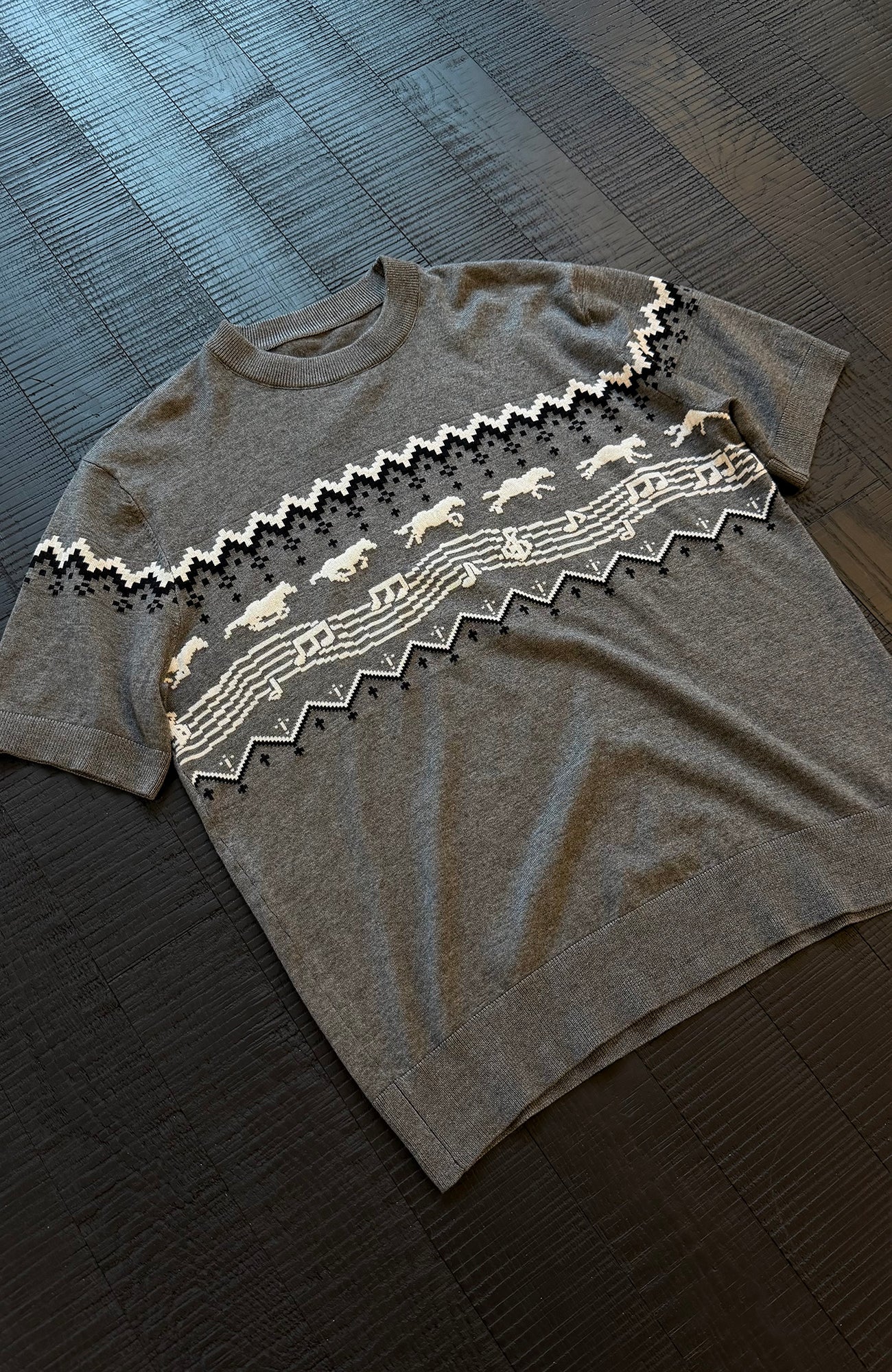 KREATE Horse Jacquard Knit Tee, premium urban and streetwear designers apparel on PROJECTISR.com, KREATE