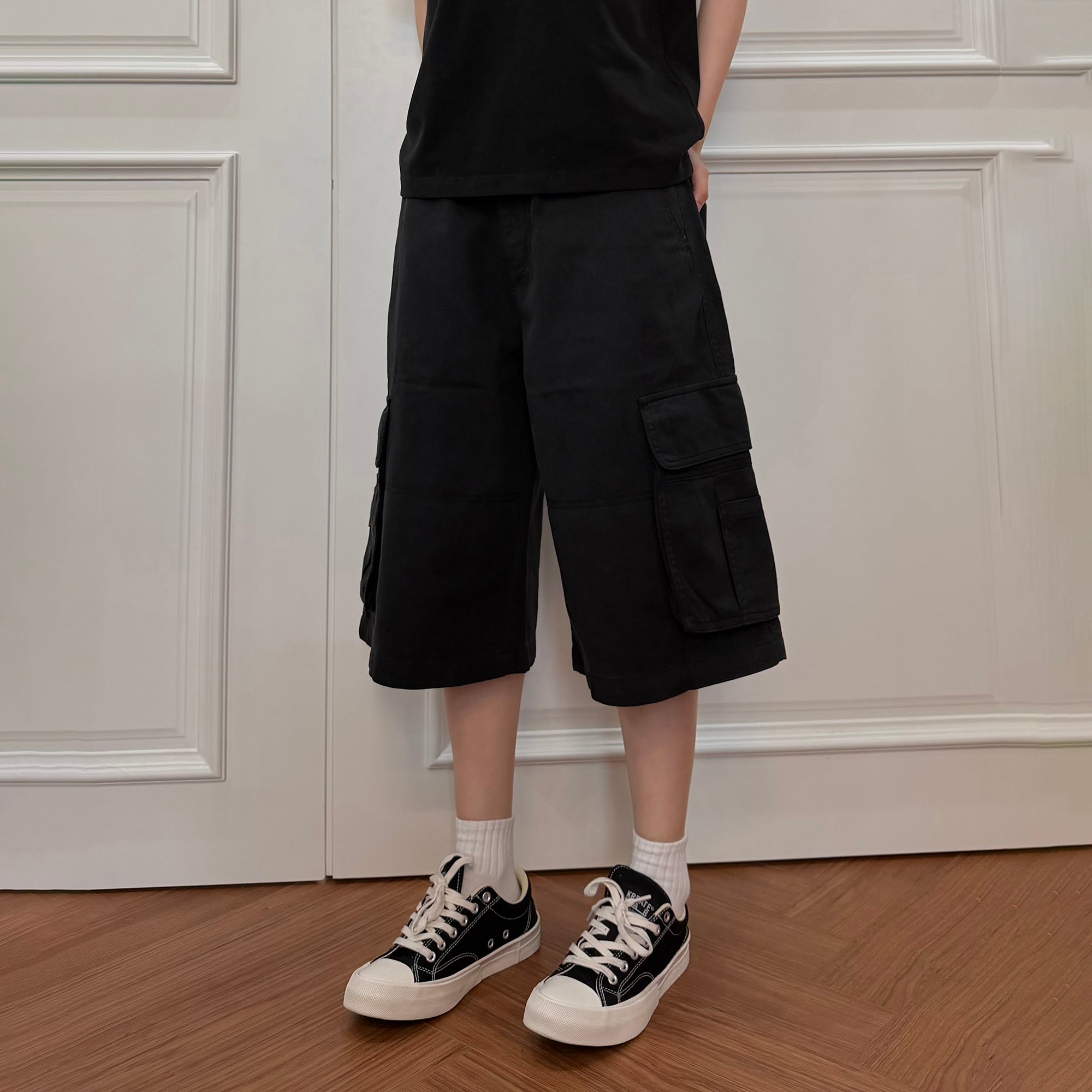 KREATE Washed Multi-Pocket Cargo Shorts, premium urban and streetwear designers apparel on PROJECTISR.com, KREATE