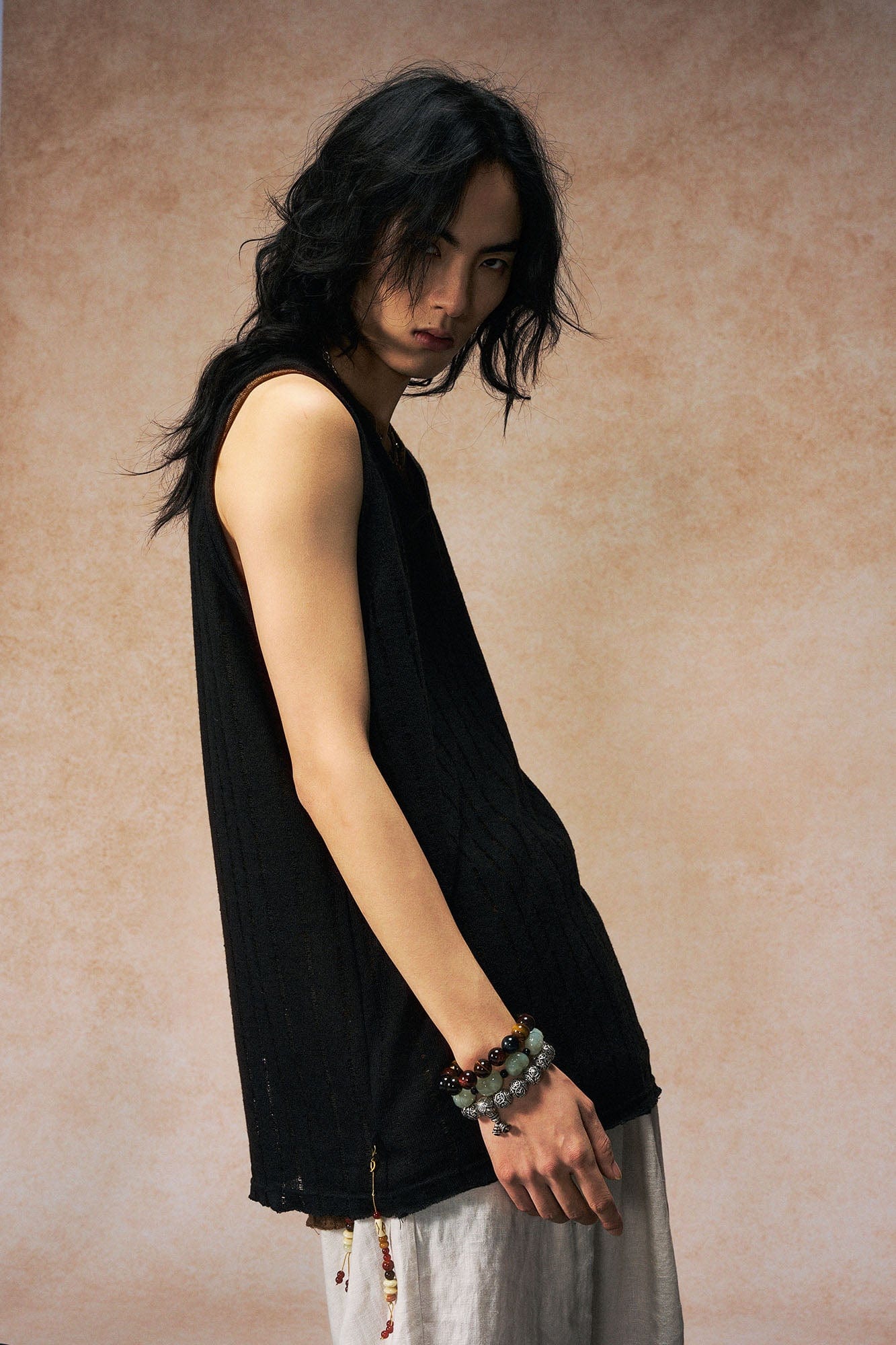 GONGHE REPUB Patchwork Hollow Out Knit Vest, premium urban and streetwear designers apparel on PROJECTISR.com, GONGHE REPUB