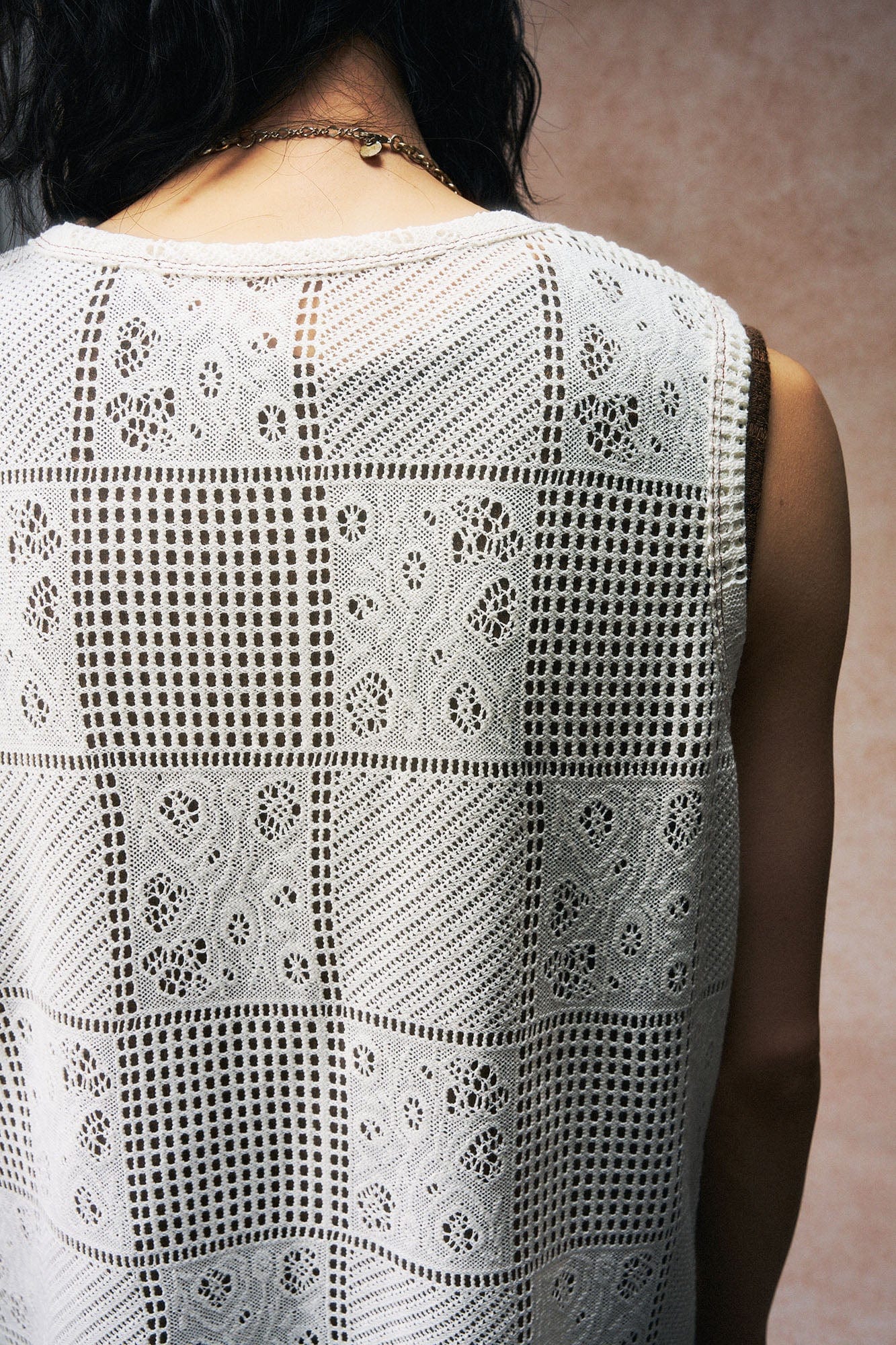 GONGHE REPUB Patchwork Hollow Out Knit Vest, premium urban and streetwear designers apparel on PROJECTISR.com, GONGHE REPUB