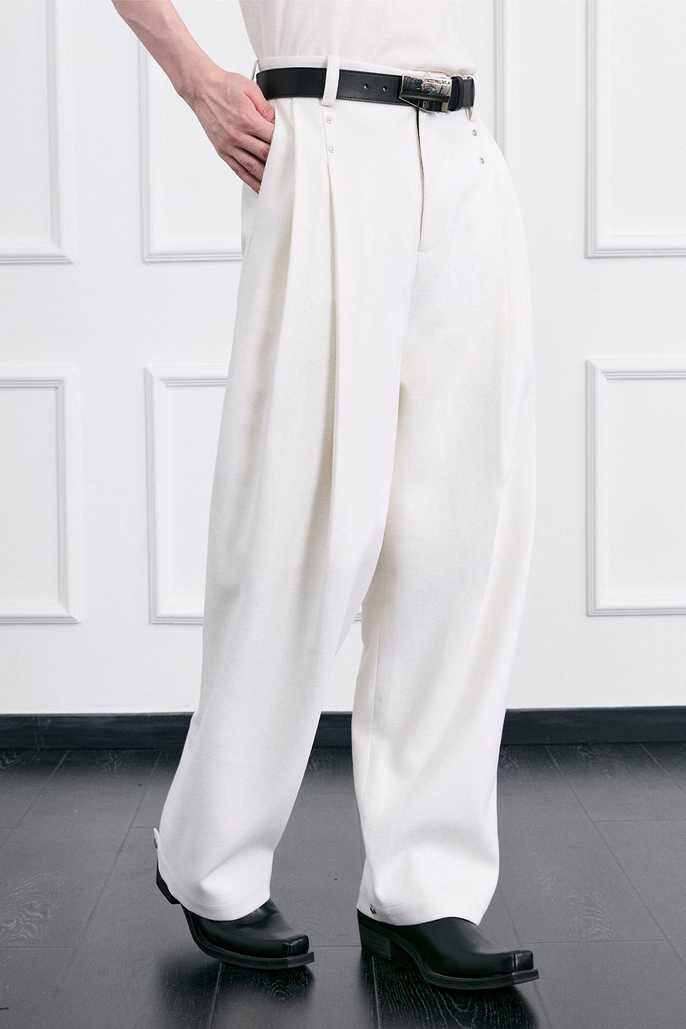 FACEONLAB Essential Wool-Blend Pleated Trousers, premium urban and streetwear designers apparel on PROJECTISR.com, FACEONLAB