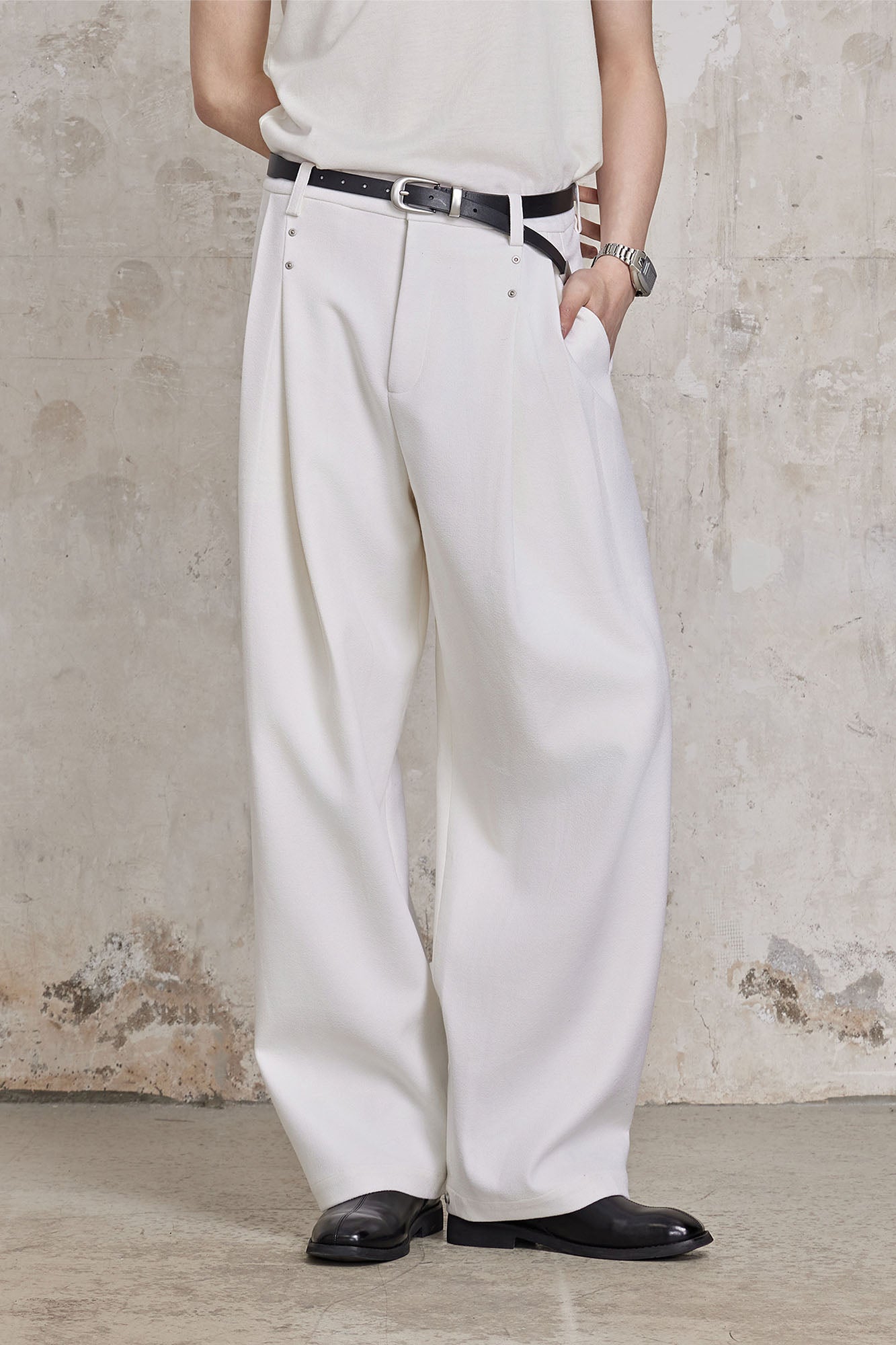 FACEONLAB Essential Wool-Blend Pleated Trousers, premium urban and streetwear designers apparel on PROJECTISR.com, FACEONLAB