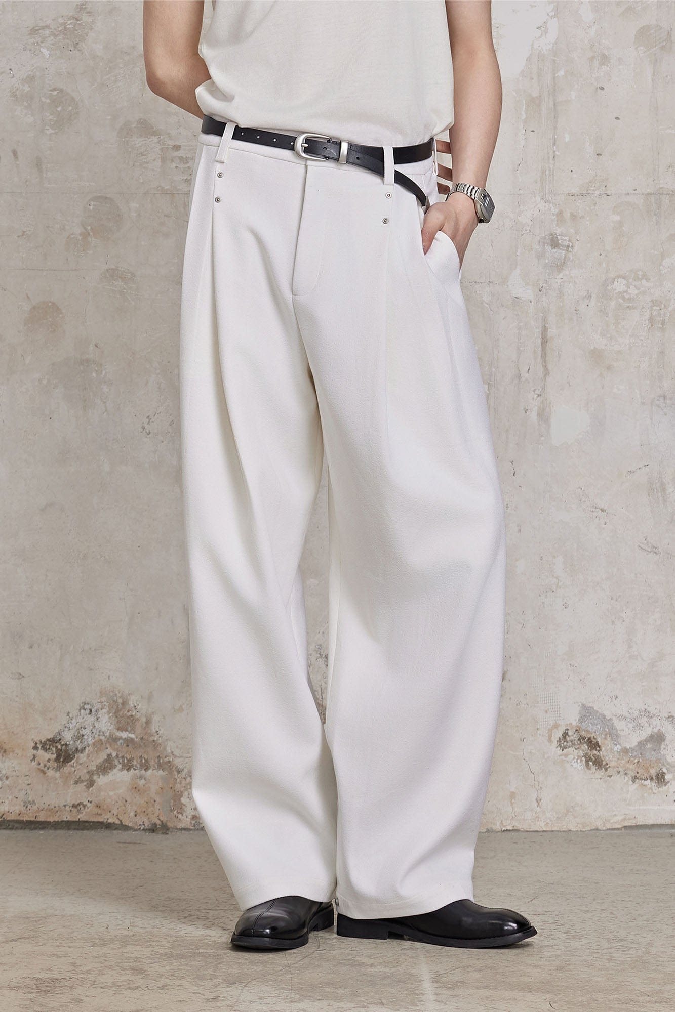 FACEONLAB Essential Wool-Blend Pleated Trousers, premium urban and streetwear designers apparel on PROJECTISR.com, FACEONLAB