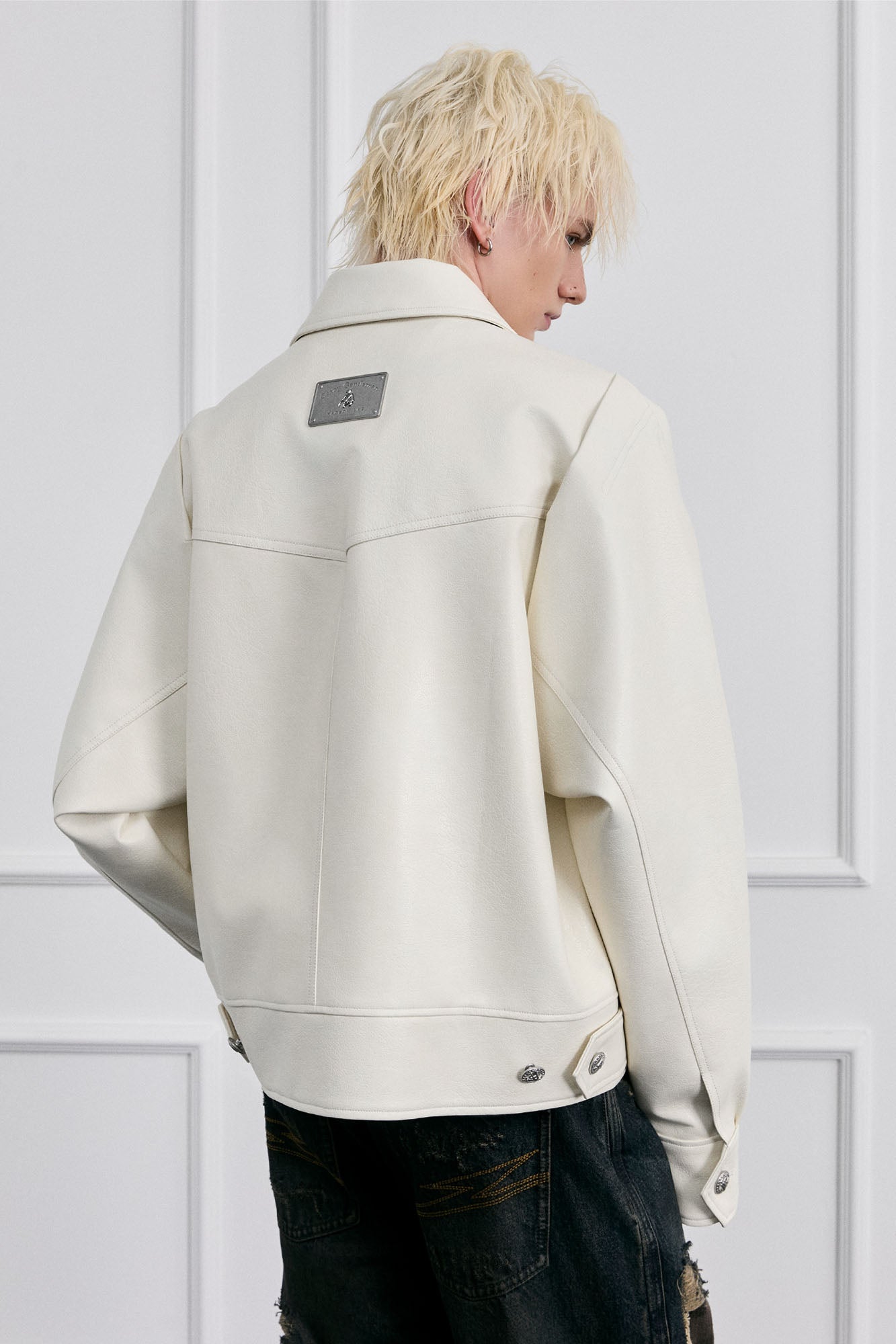 FACEONLAB Badge PU Utility Jacket