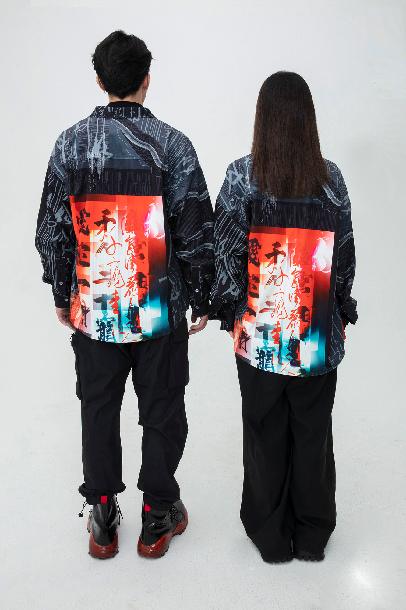 MASH UP ASIA Tang Calligraphy Graphic Oversized Shirt, premium urban and streetwear designers apparel on PROJECTISR.com, MASH UP ASIA