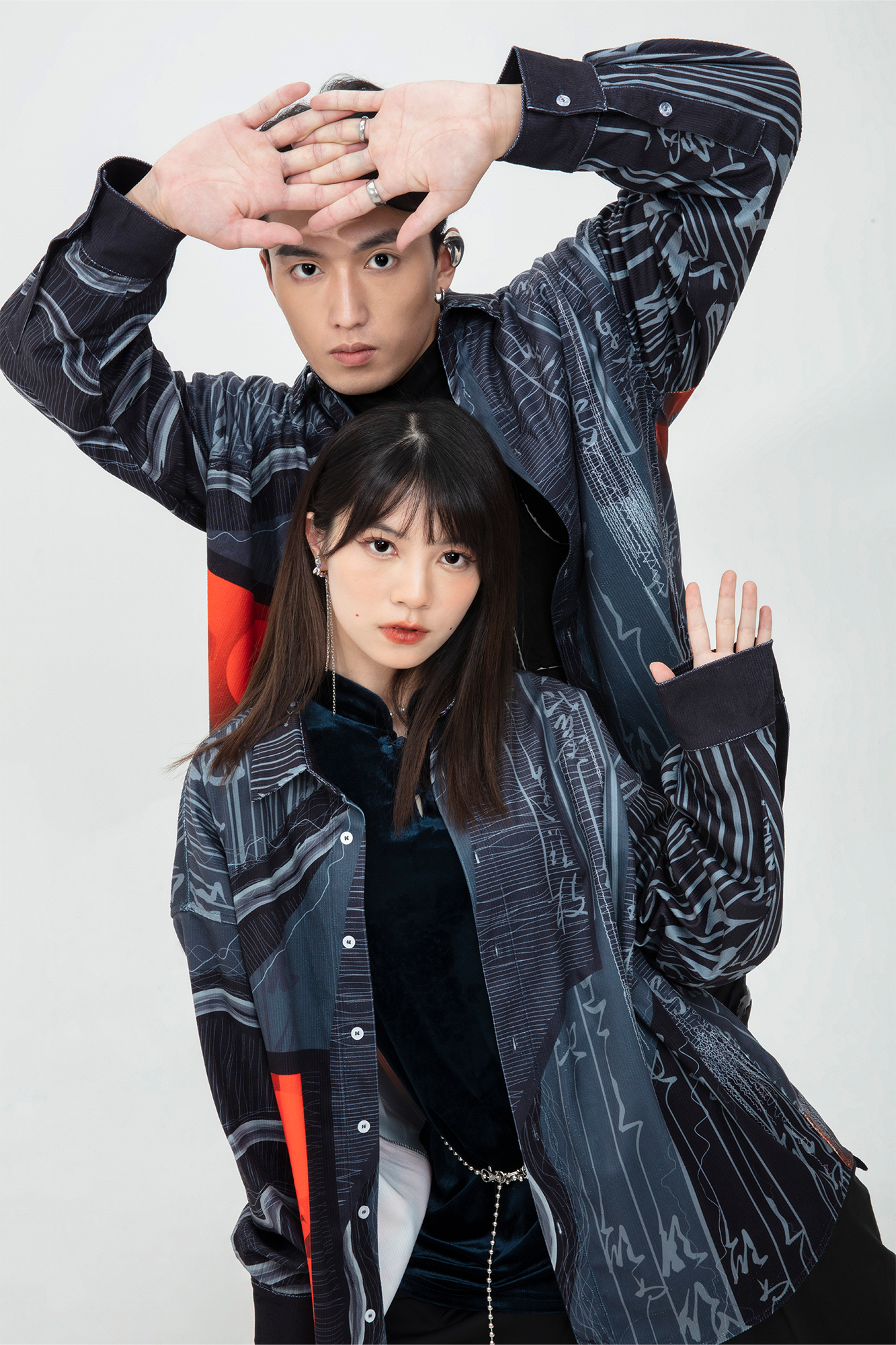 MASH UP ASIA Tang Calligraphy Graphic Oversized Shirt, premium urban and streetwear designers apparel on PROJECTISR.com, MASH UP ASIA