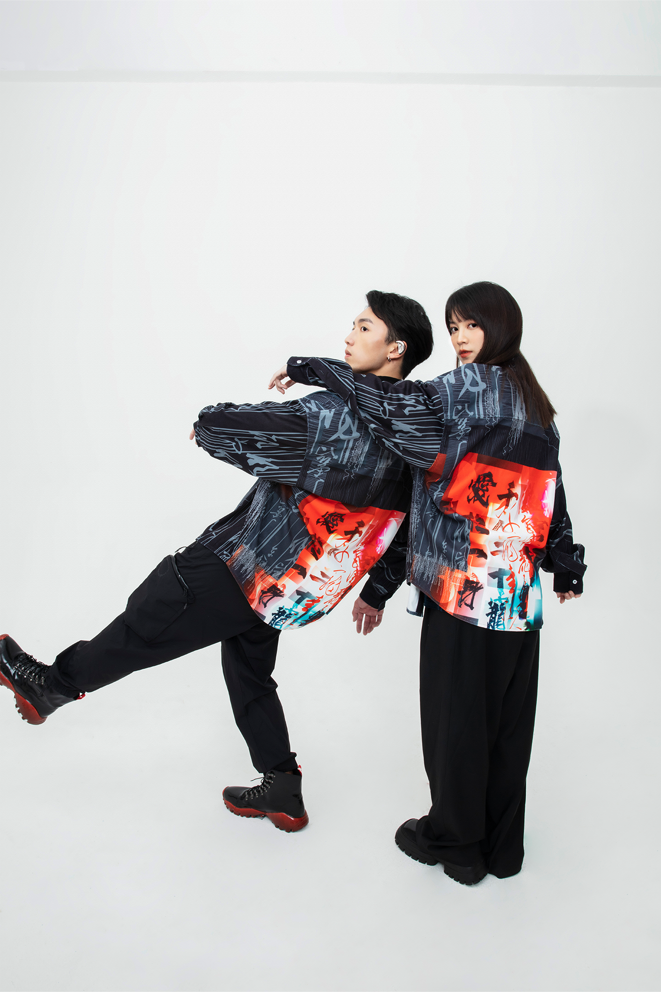 MASH UP ASIA Tang Calligraphy Graphic Oversized Shirt, premium urban and streetwear designers apparel on PROJECTISR.com, MASH UP ASIA