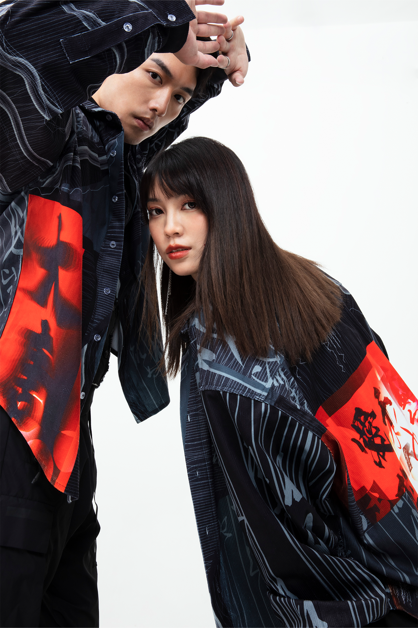 MASH UP ASIA Tang Calligraphy Graphic Oversized Shirt, premium urban and streetwear designers apparel on PROJECTISR.com, MASH UP ASIA
