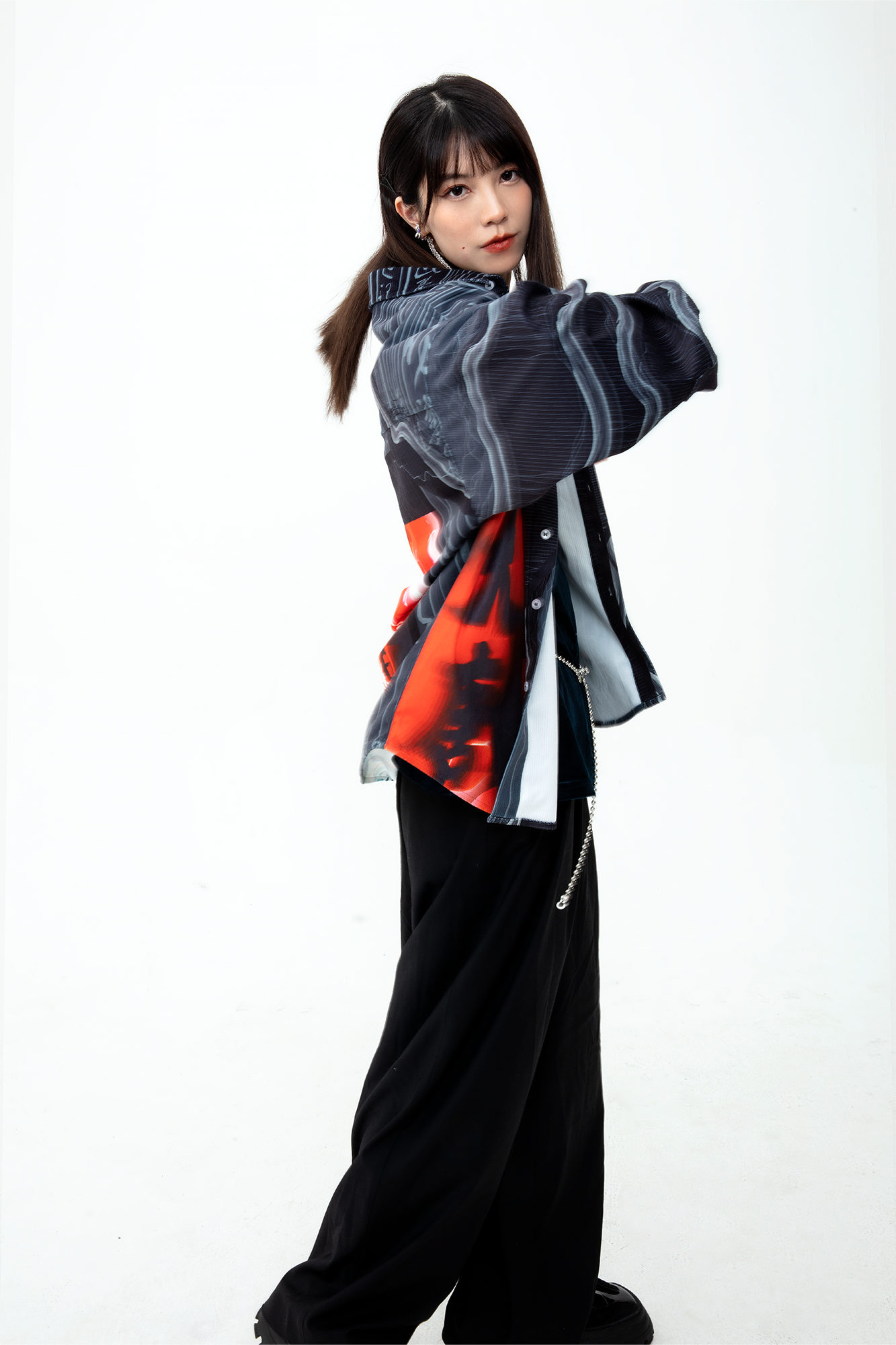 MASH UP ASIA Tang Calligraphy Graphic Oversized Shirt, premium urban and streetwear designers apparel on PROJECTISR.com, MASH UP ASIA