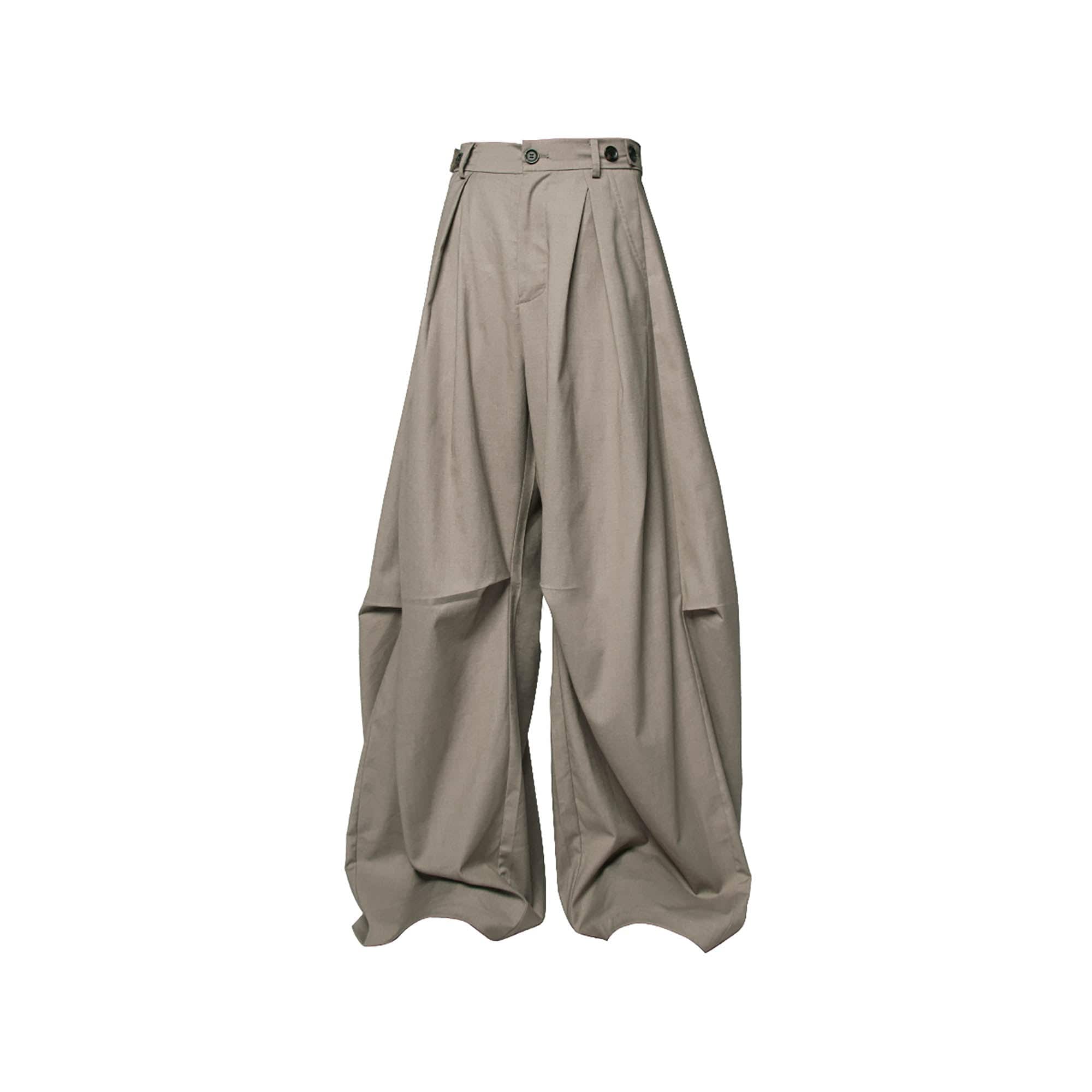 RELABEL Pleated Drape Wide-Leg Trousers, premium urban and streetwear designers apparel on PROJECTISR.com, RELABEL