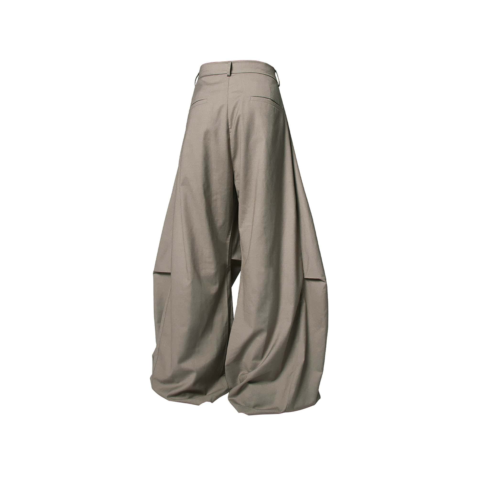 RELABEL Pleated Drape Wide-Leg Trousers, premium urban and streetwear designers apparel on PROJECTISR.com, RELABEL