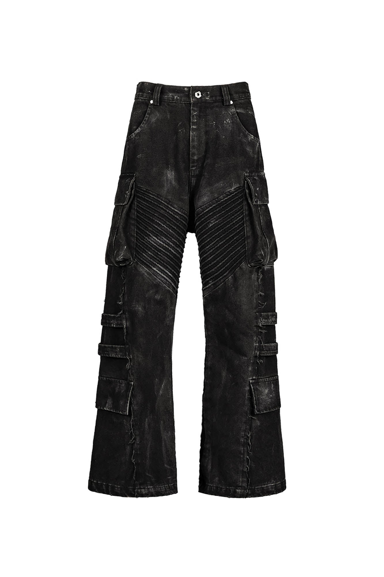 UNDERWATER Deconstructed Distressed Wanderer Multi-Pocket Jeans, premium urban and streetwear designers apparel on PROJECTISR.com, UNDERWATER