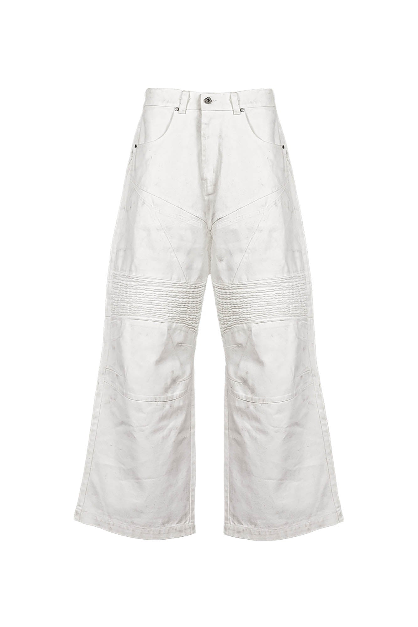 UNDERWATER Infernal Gaze Crinkled Waxed Wide-Leg Pants White, premium urban and streetwear designers apparel on PROJECTISR.com, UNDERWATER