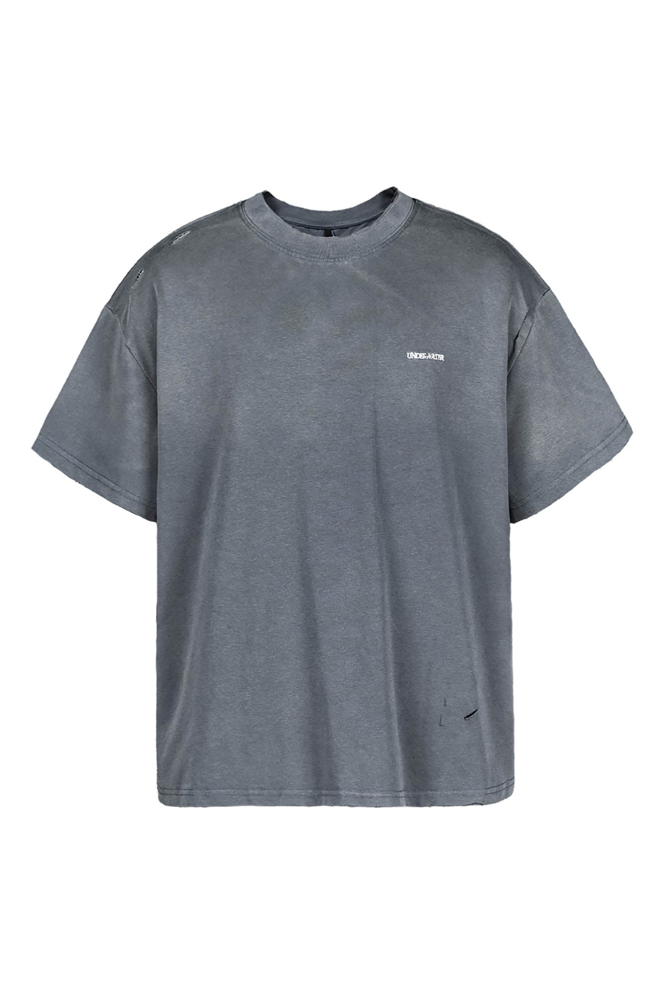UNDERWATER Washed Ripped Gradient T-Shirt Blue, premium urban and streetwear designers apparel on PROJECTISR.com, UNDERWATER