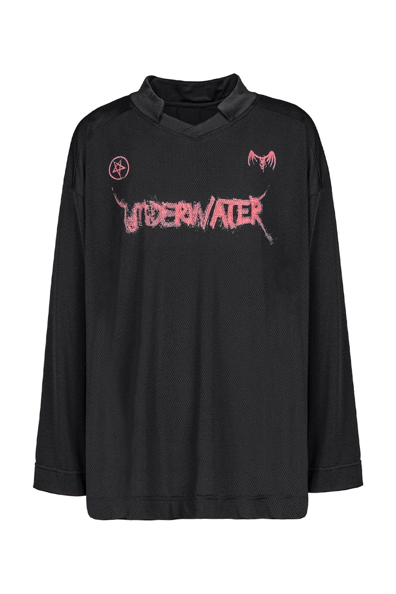 UNDERWATER Demon Squad Mesh Long-Sleeve Jersey, premium urban and streetwear designers apparel on PROJECTISR.com, UNDERWATER
