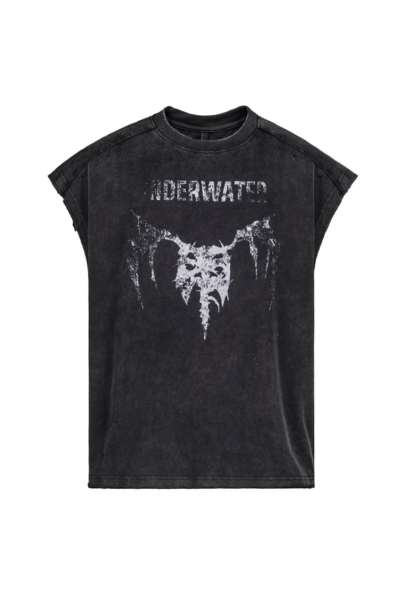 UNDERWATER The Hellbound Wing Distressed Vest, premium urban and streetwear designers apparel on PROJECTISR.com, UNDERWATER