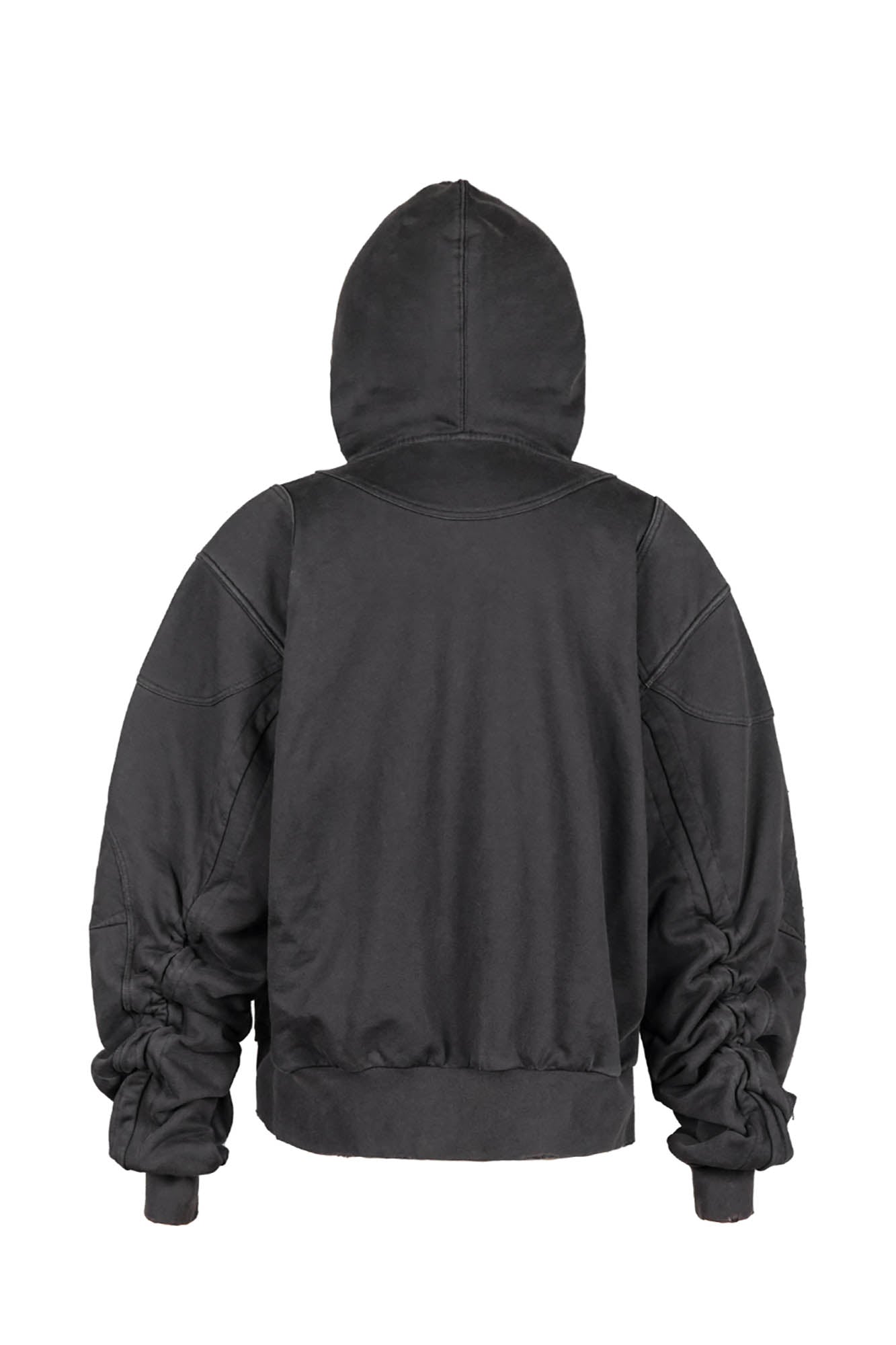 UNDERWATER Distressed Spliced Fallen Armor Zip-Up Hoodie, premium urban and streetwear designers apparel on PROJECTISR.com, UNDERWATER