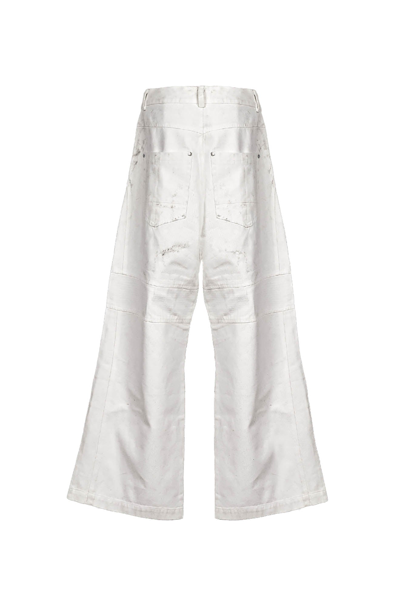 UNDERWATER Infernal Gaze Crinkled Waxed Wide-Leg Pants White, premium urban and streetwear designers apparel on PROJECTISR.com, UNDERWATER