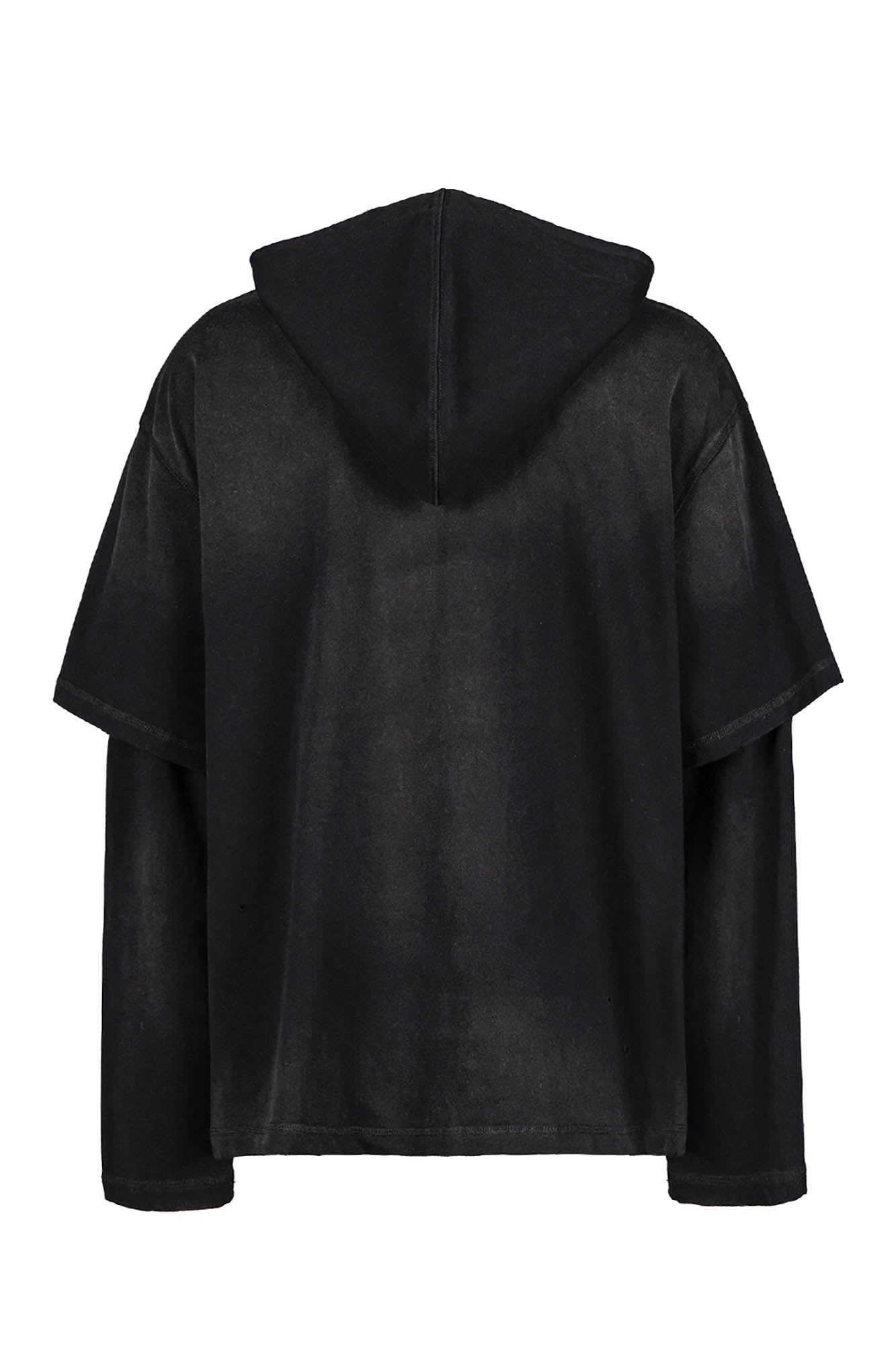 UNDERWATER The Prisoner Distressed Layered Hoodie, premium urban and streetwear designers apparel on PROJECTISR.com, UNDERWATER