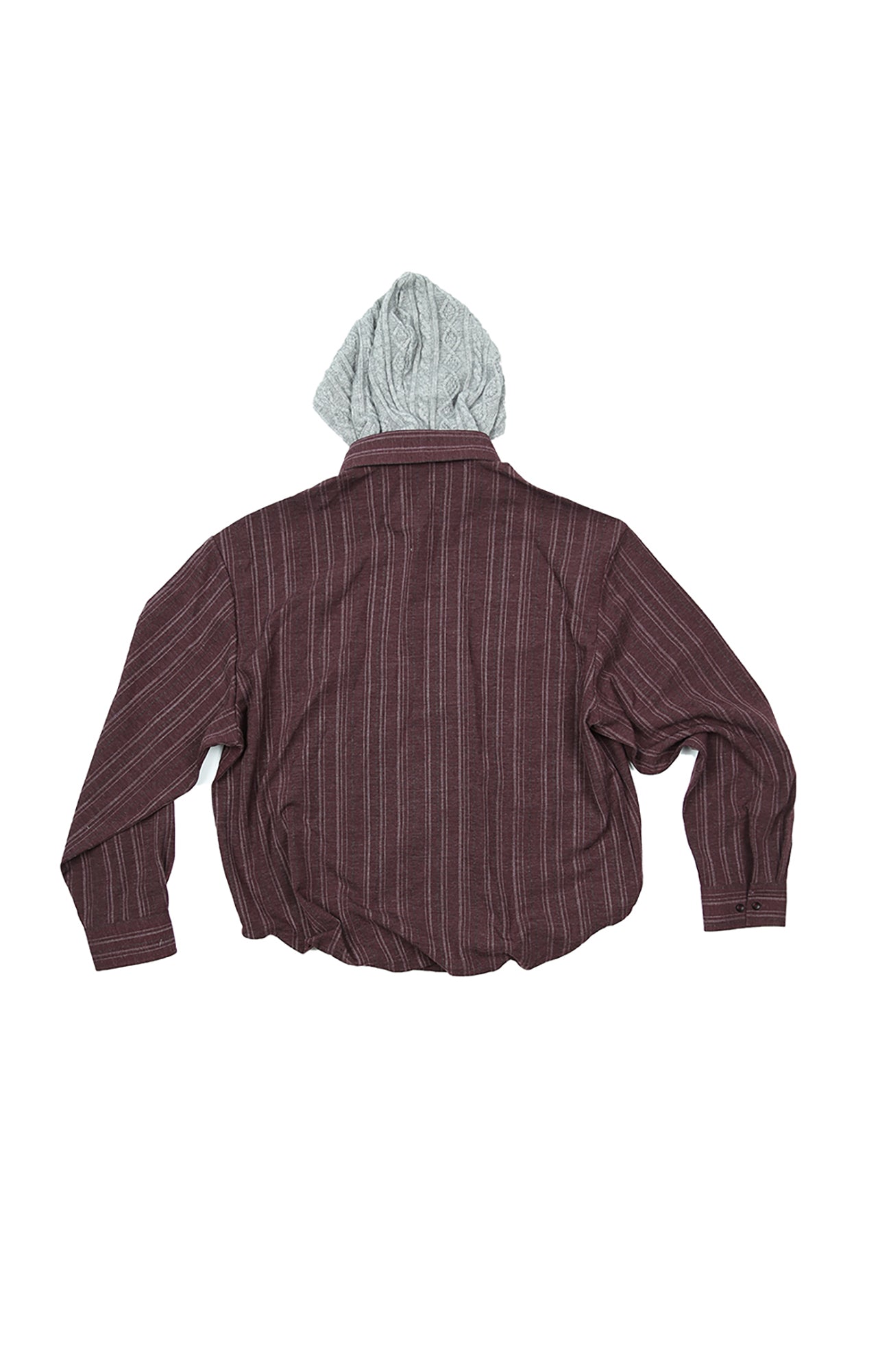 TRECLUB Retro Faux-Layer Hooded Button-Up Shirt, premium urban and streetwear designers apparel on PROJECTISR.com, TRECLUB