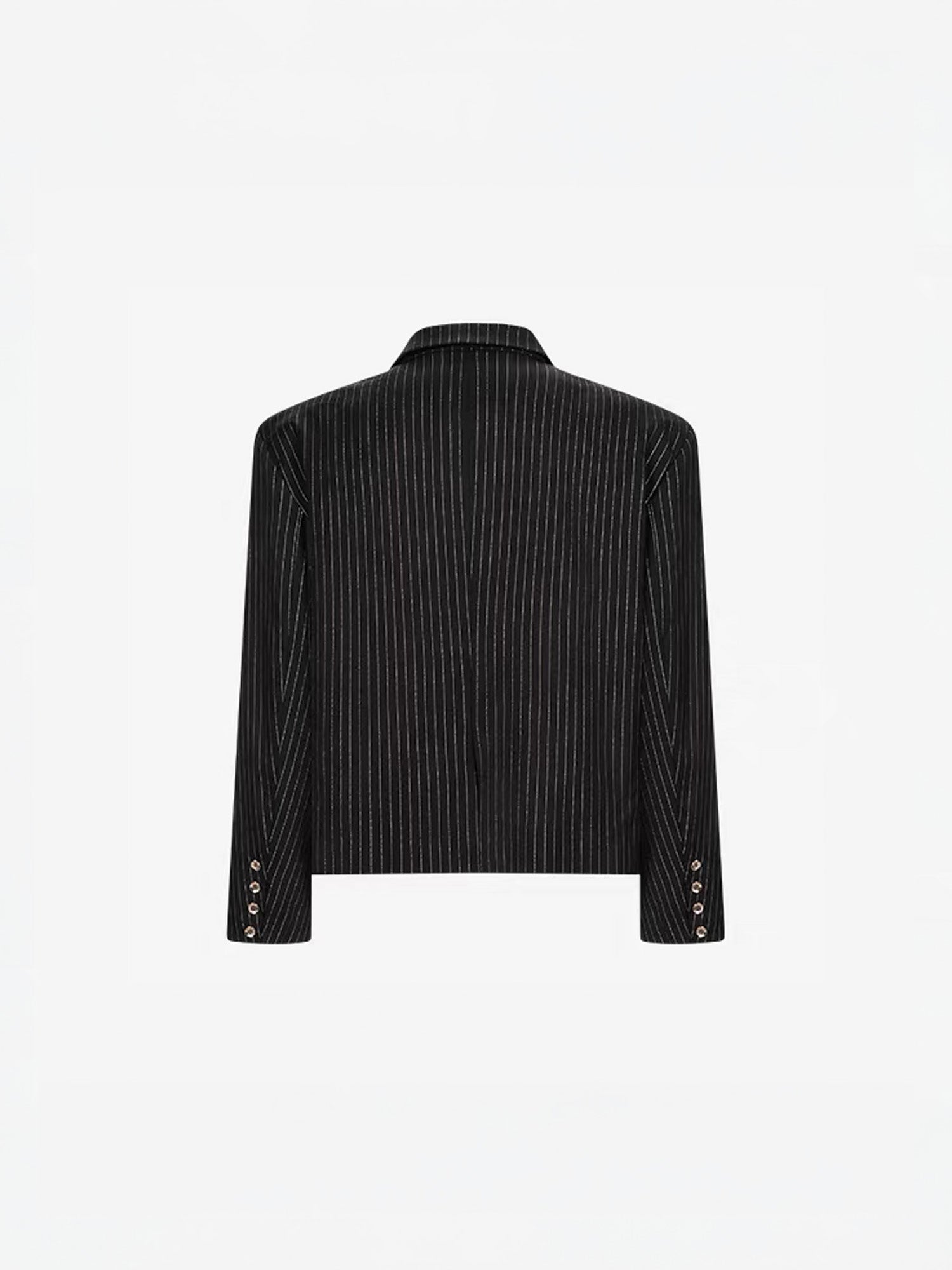 TIWILLTANG Cropped Pinstripe Strap Blazer, premium urban and streetwear designers apparel on PROJECTISR.com, TIWILLTANG
