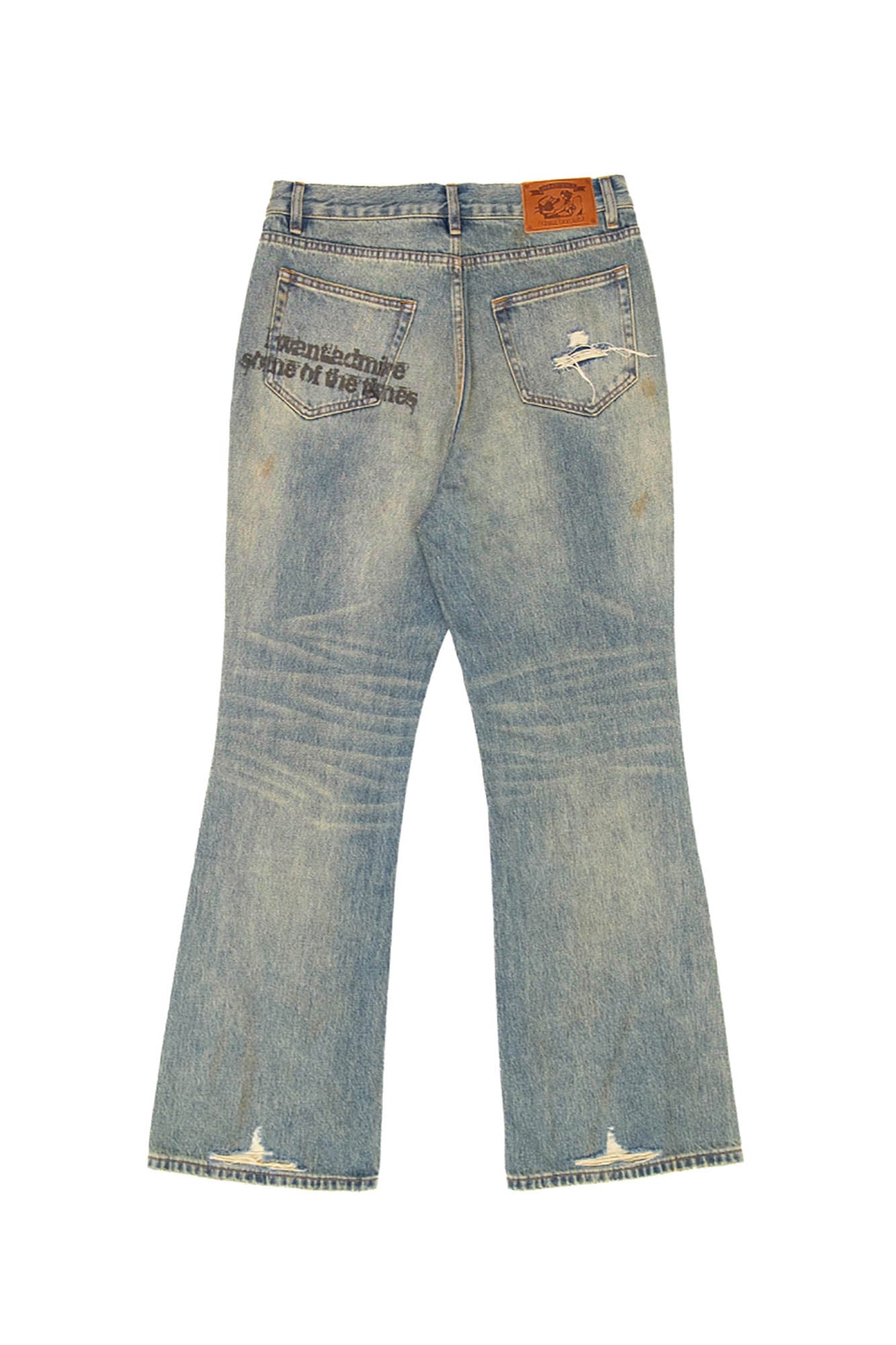 IN EXISTENCE Distressed Cut-Out Oversized Jeans, premium urban and streetwear designers apparel on PROJECTISR.com, IN EXISTENCE