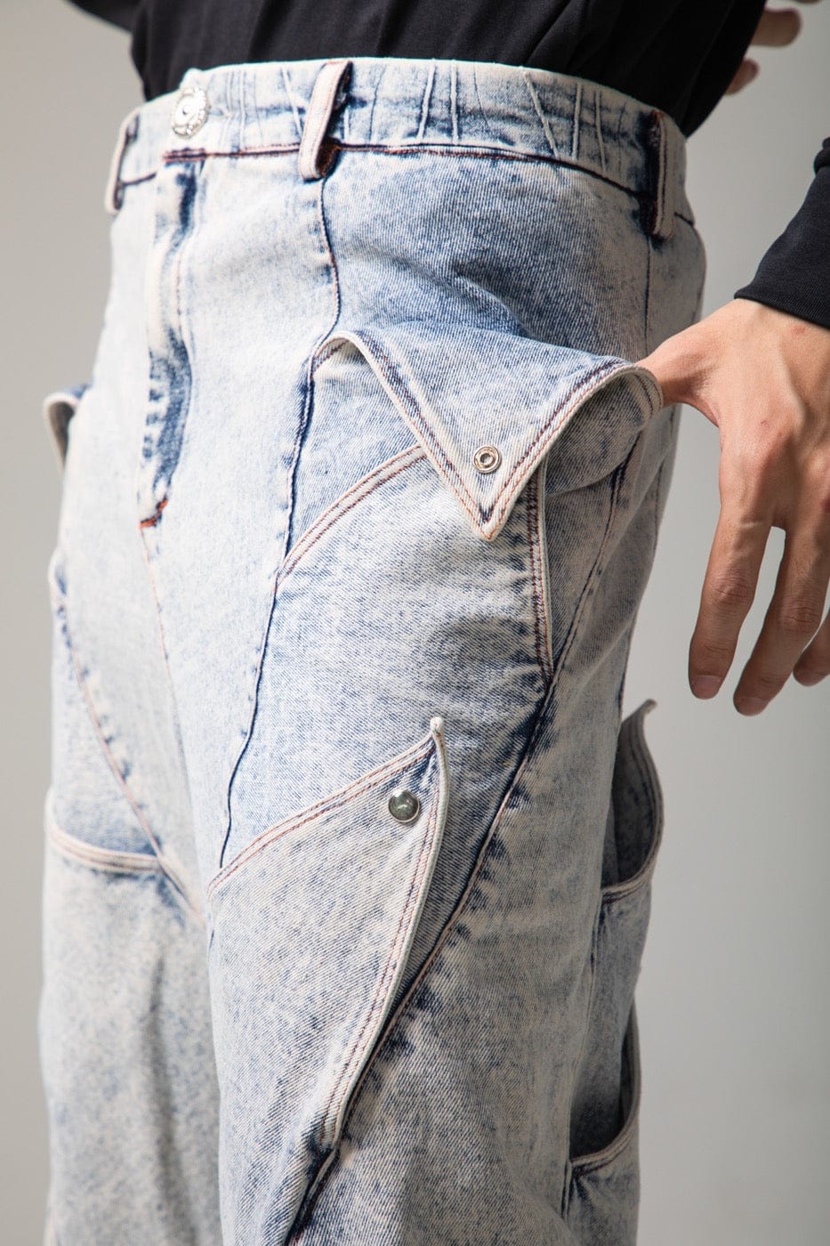 DND4DES Deconstructed Rose Petals Washed Jeans, premium urban and streetwear designers apparel on PROJECTISR.com, DND4DES