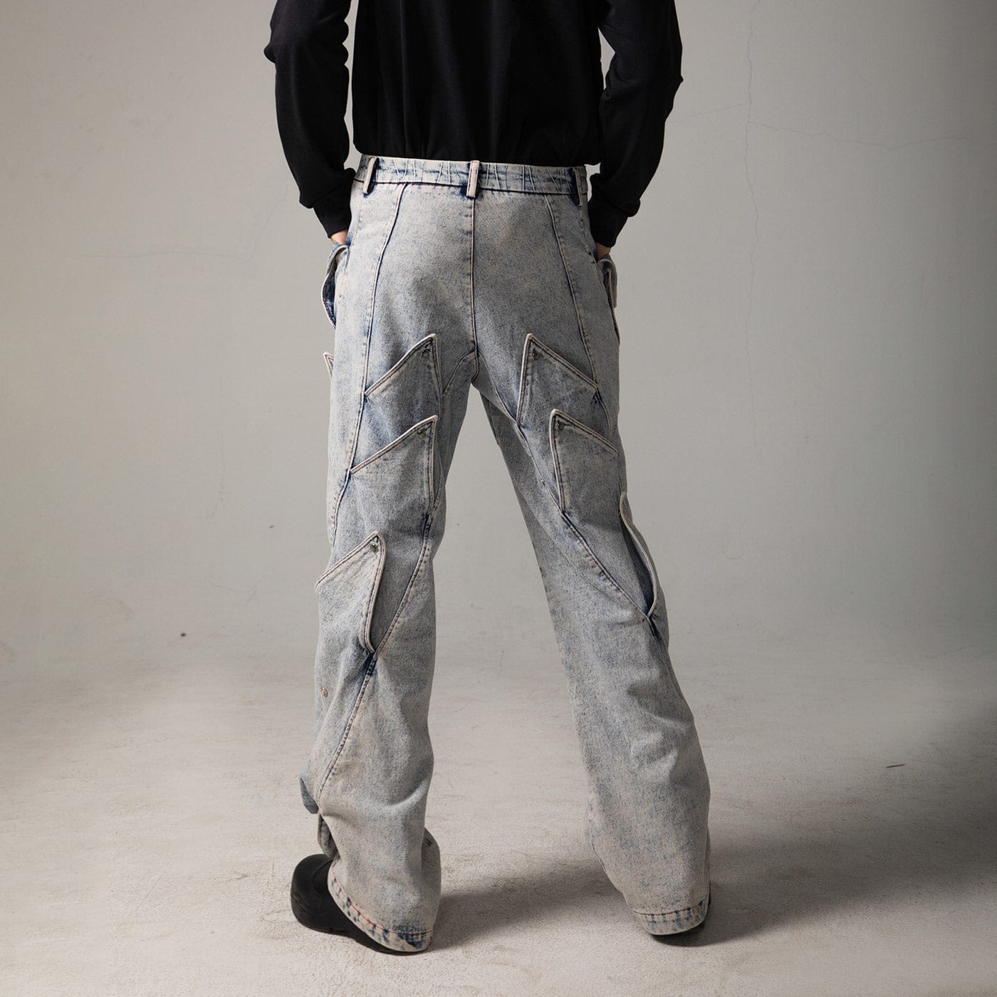 DND4DES Deconstructed Rose Petals Washed Jeans, premium urban and streetwear designers apparel on PROJECTISR.com, DND4DES
