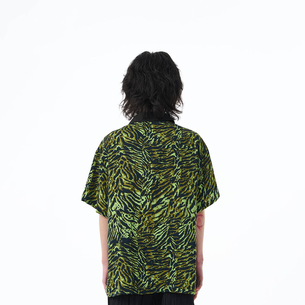 EPIC POETRY Zebra Stripes Half Shirt Fluorescent Green, premium urban and streetwear designers apparel on PROJECTISR.com, EPIC POETRY