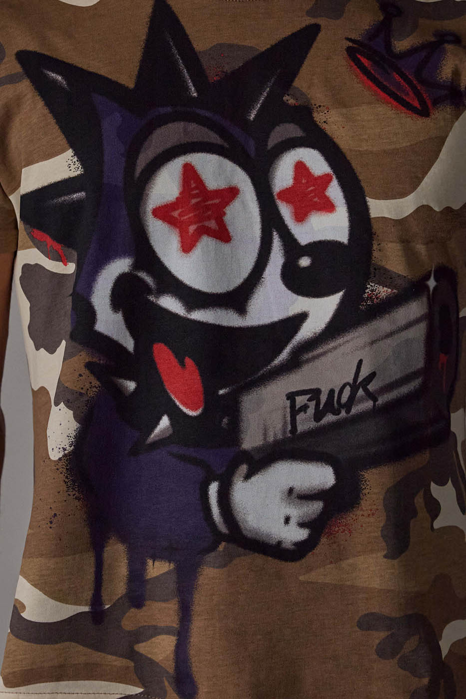 DND4DES Felix Camo Graffiti T-Shirt, premium urban and streetwear designers apparel on PROJECTISR.com, DND4DES