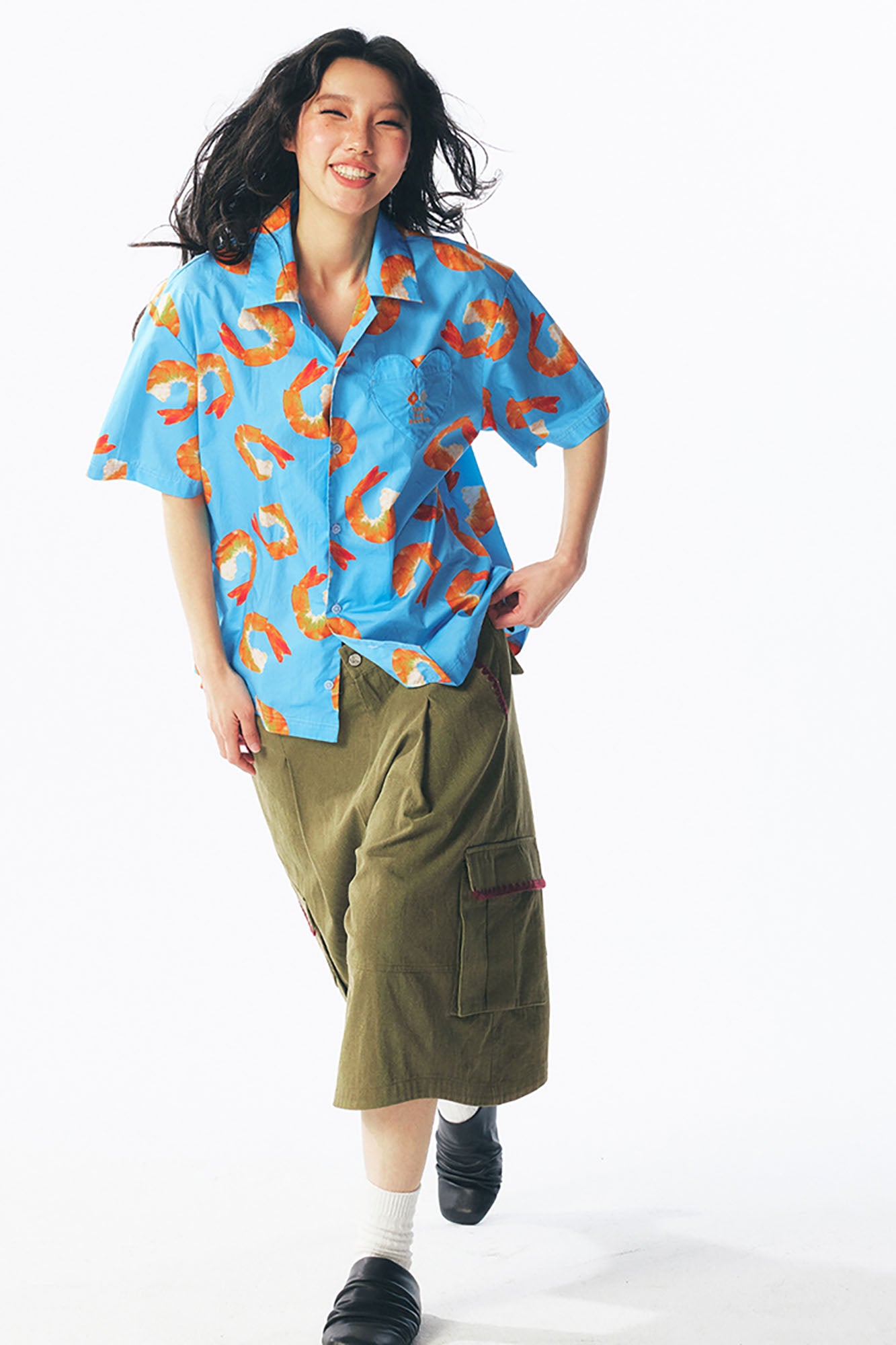 1997 POSTOFFICE Shrimp Full-Print Half Shirt, premium urban and streetwear designers apparel on PROJECTISR.com, 1997 POSTOFFICE