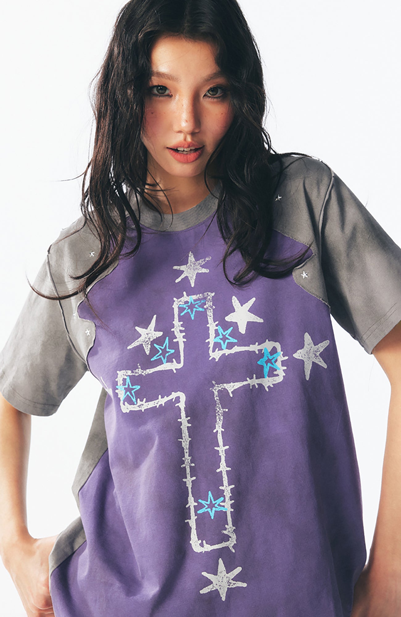 1997 POSTOFFICE Star Cross Graphic Washed Tee, premium urban and streetwear designers apparel on PROJECTISR.com, 1997 POSTOFFICE