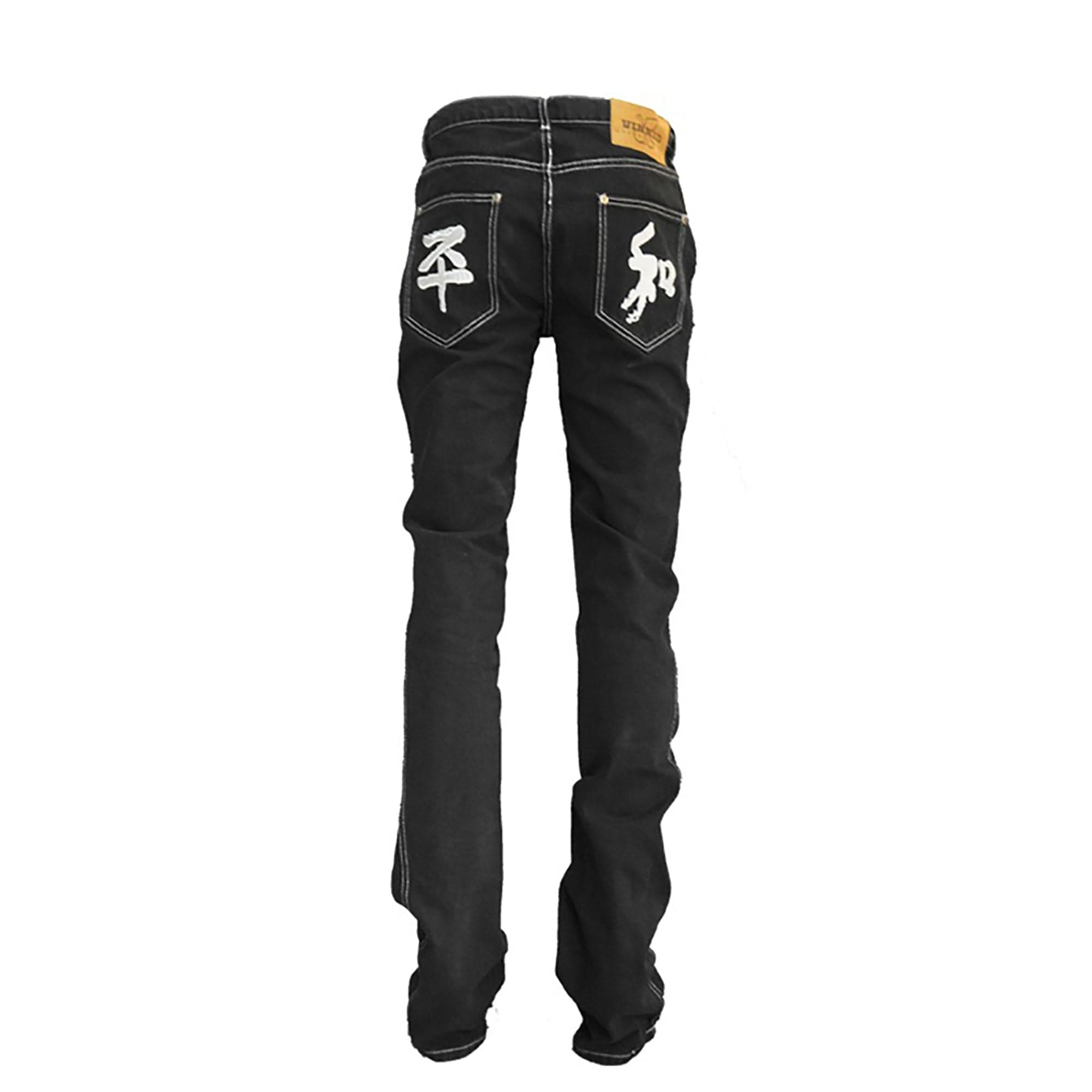 VINKID Embroidered Contrast Stitch Stacked Skinny Jeans, premium urban and streetwear designers apparel on PROJECTISR.com, VINKID