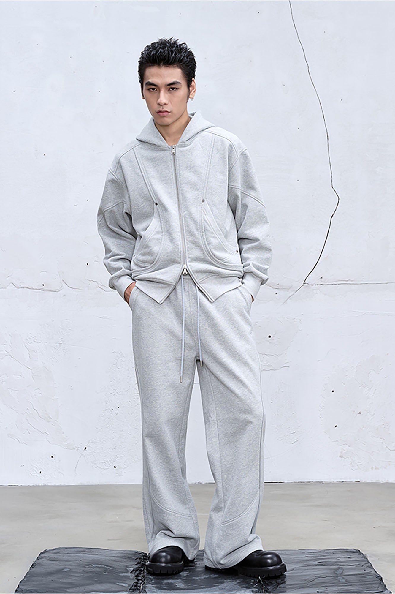 CATSSTAC Arc Spliced Seam Wide-Leg Sweatpants, premium urban and streetwear designers apparel on PROJECTISR.com, CATSSTAC