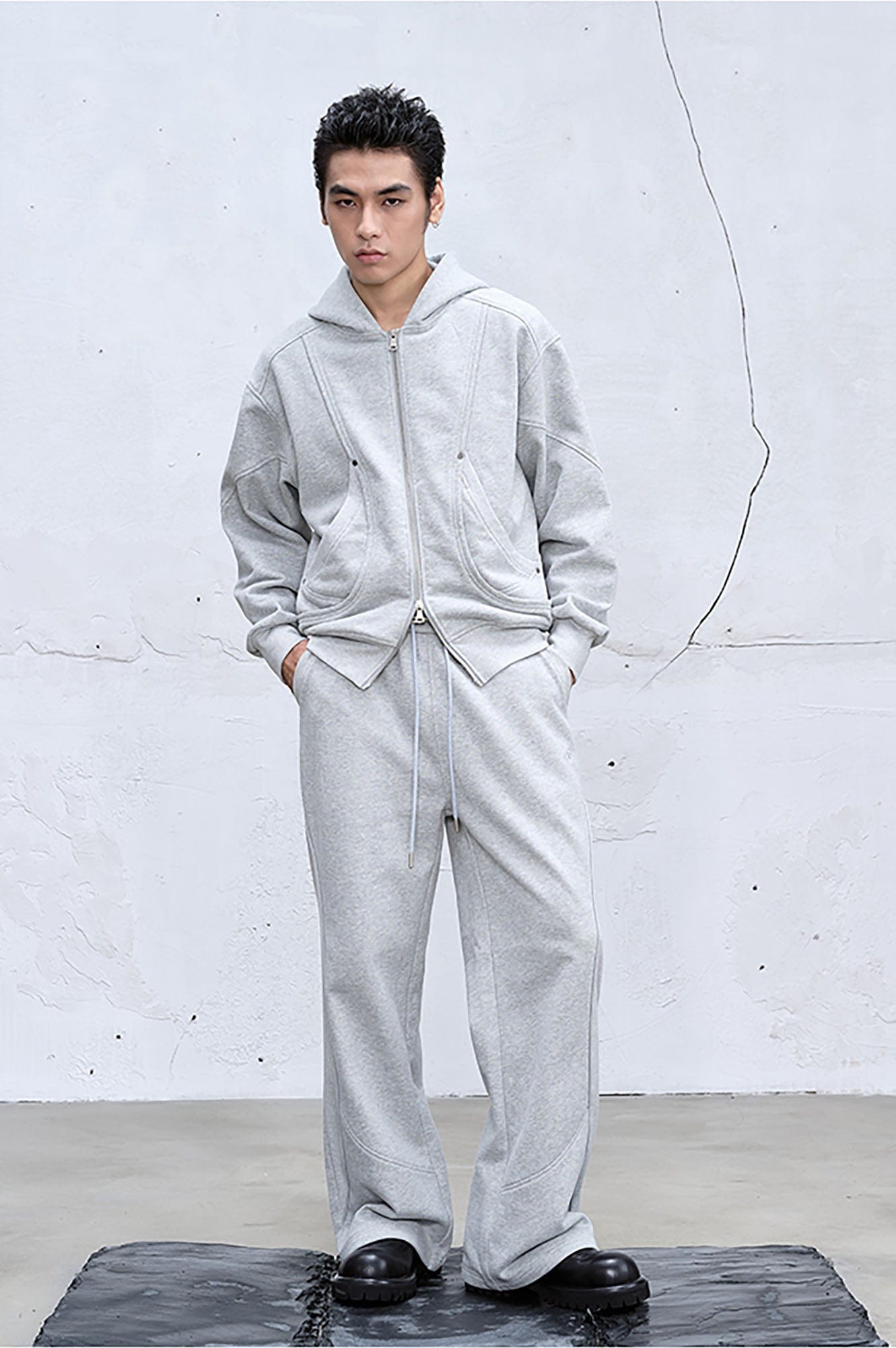 CATSSTAC Arc Spliced Seam Wide-Leg Sweatpants, premium urban and streetwear designers apparel on PROJECTISR.com, CATSSTAC