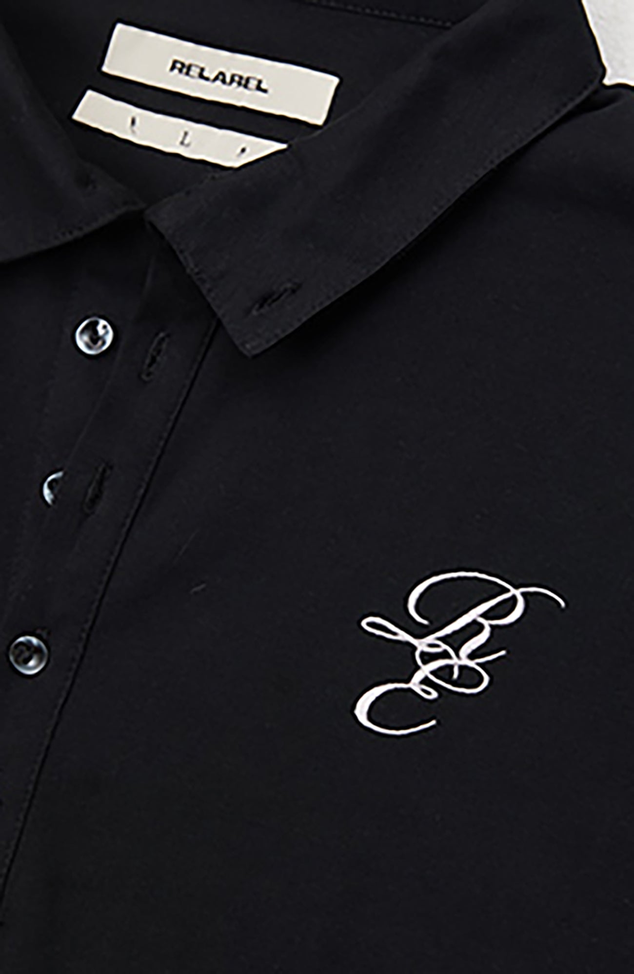 RELABEL Layered Sleeve Embroidered Polo Shirt