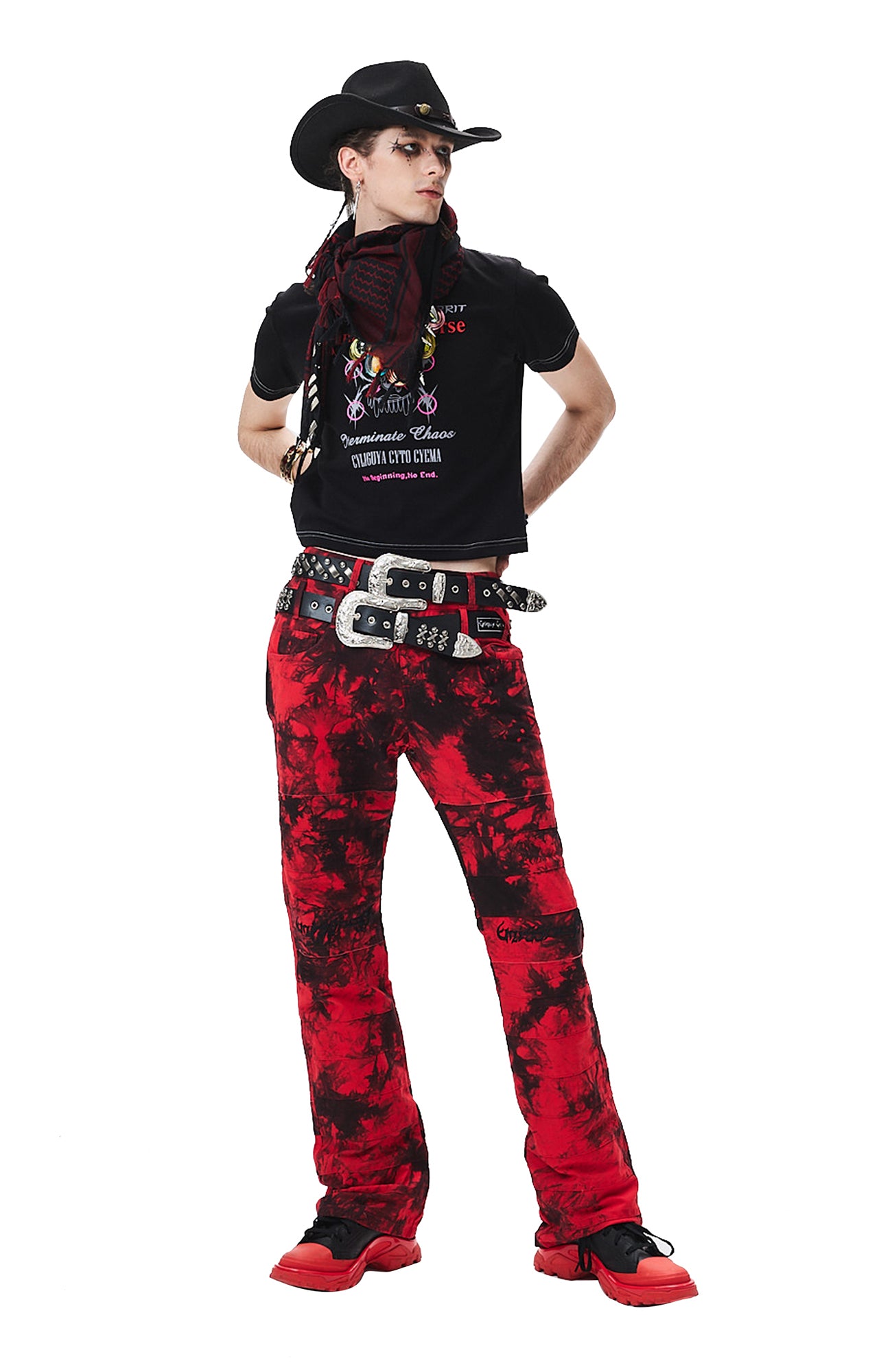 CYCYCY Studded Filigree Leather Belt
