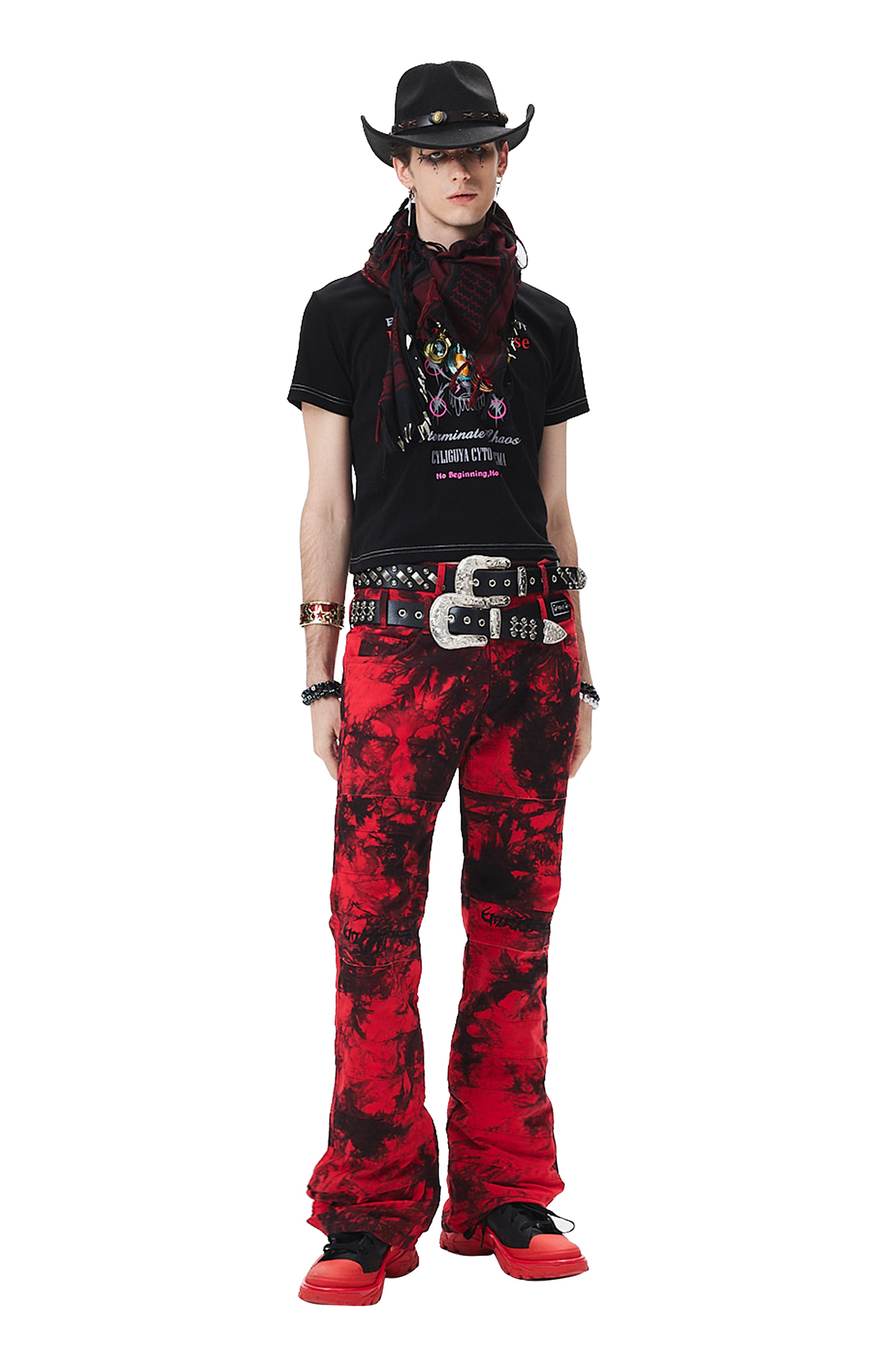 CYCYCY Studded Filigree Leather Belt