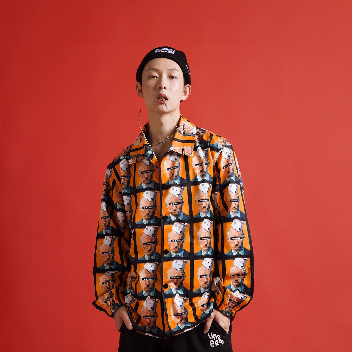 UNDER20 Paper Polar Bear Elder Coach Jacket, premium urban and streetwear designers apparel on PROJECTISR.com, UNDER20