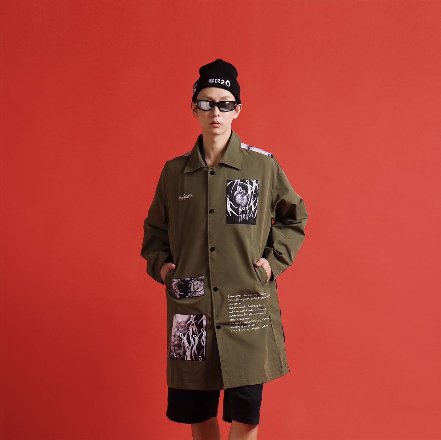 UNDER20 × MIN ZENG SOME MEMORIES OF DEATH Trench Coat, premium urban and streetwear designers apparel on PROJECTISR.com, UNDER20