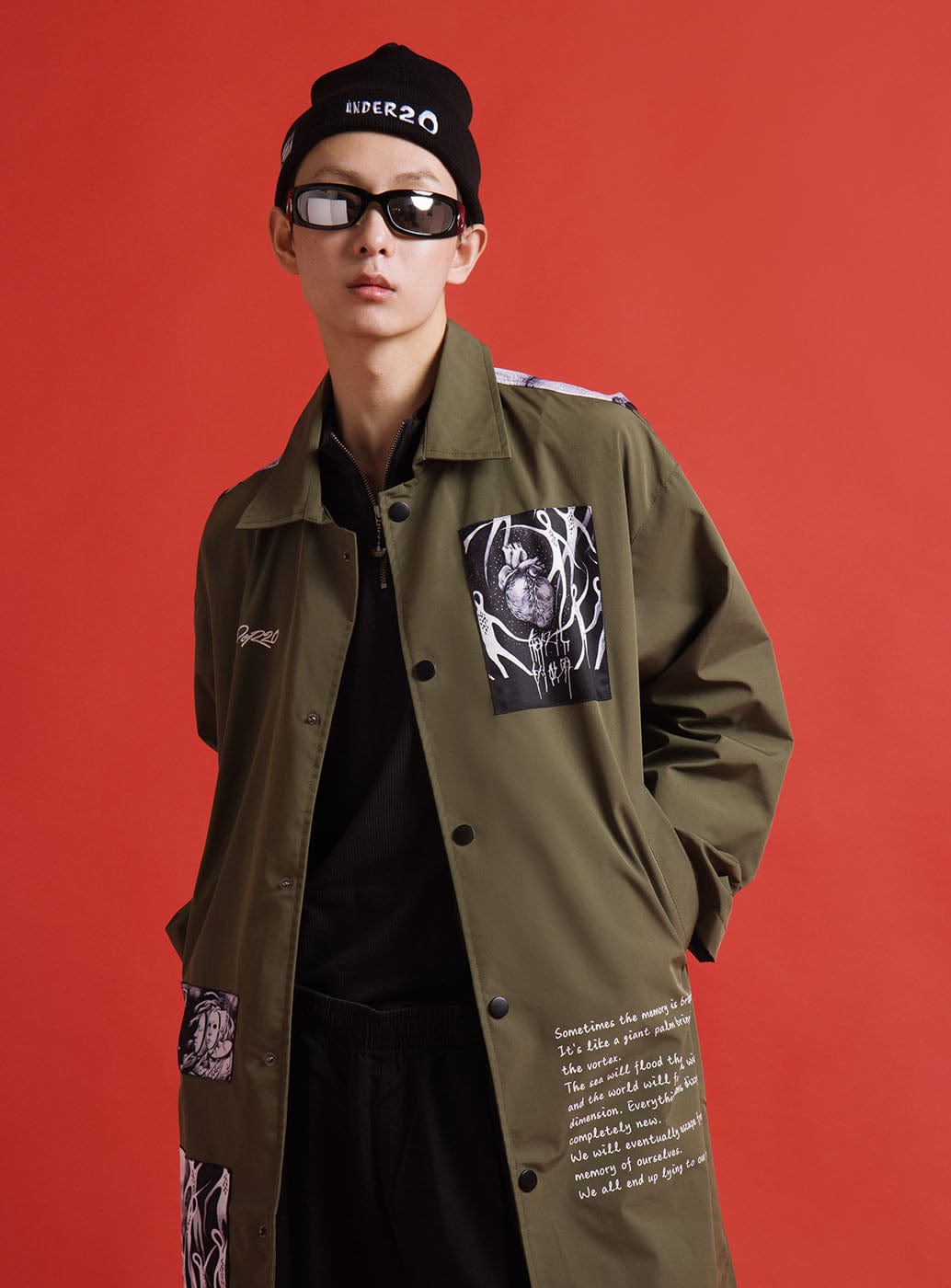UNDER20 × MIN ZENG SOME MEMORIES OF DEATH Trench Coat, premium urban and streetwear designers apparel on PROJECTISR.com, UNDER20
