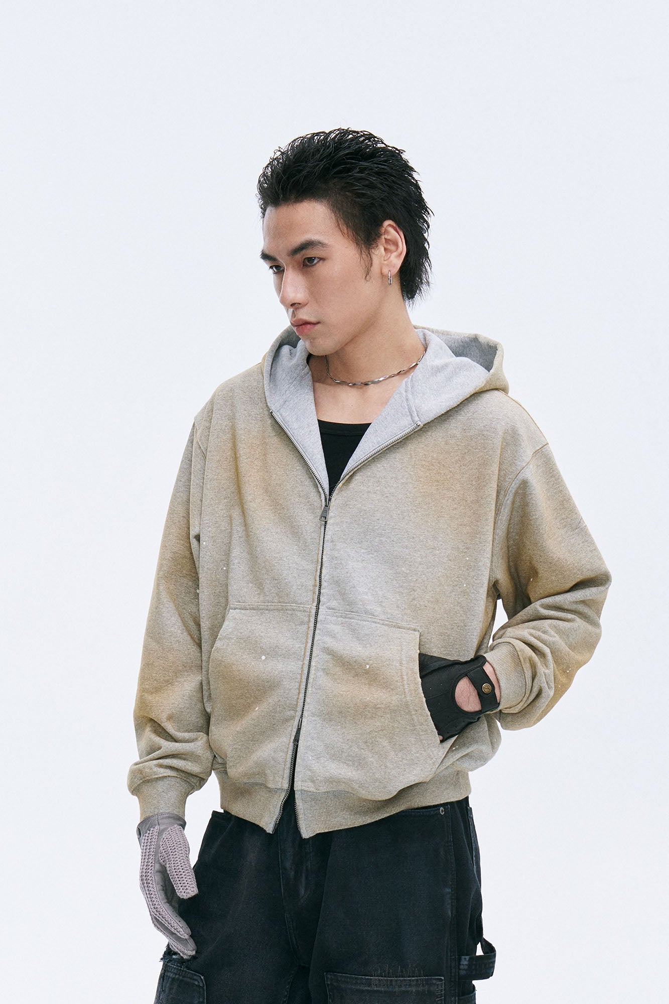 CATSSTAC Rugged Wash Zip Hoodie, premium urban and streetwear designers apparel on PROJECTISR.com, CATSSTAC