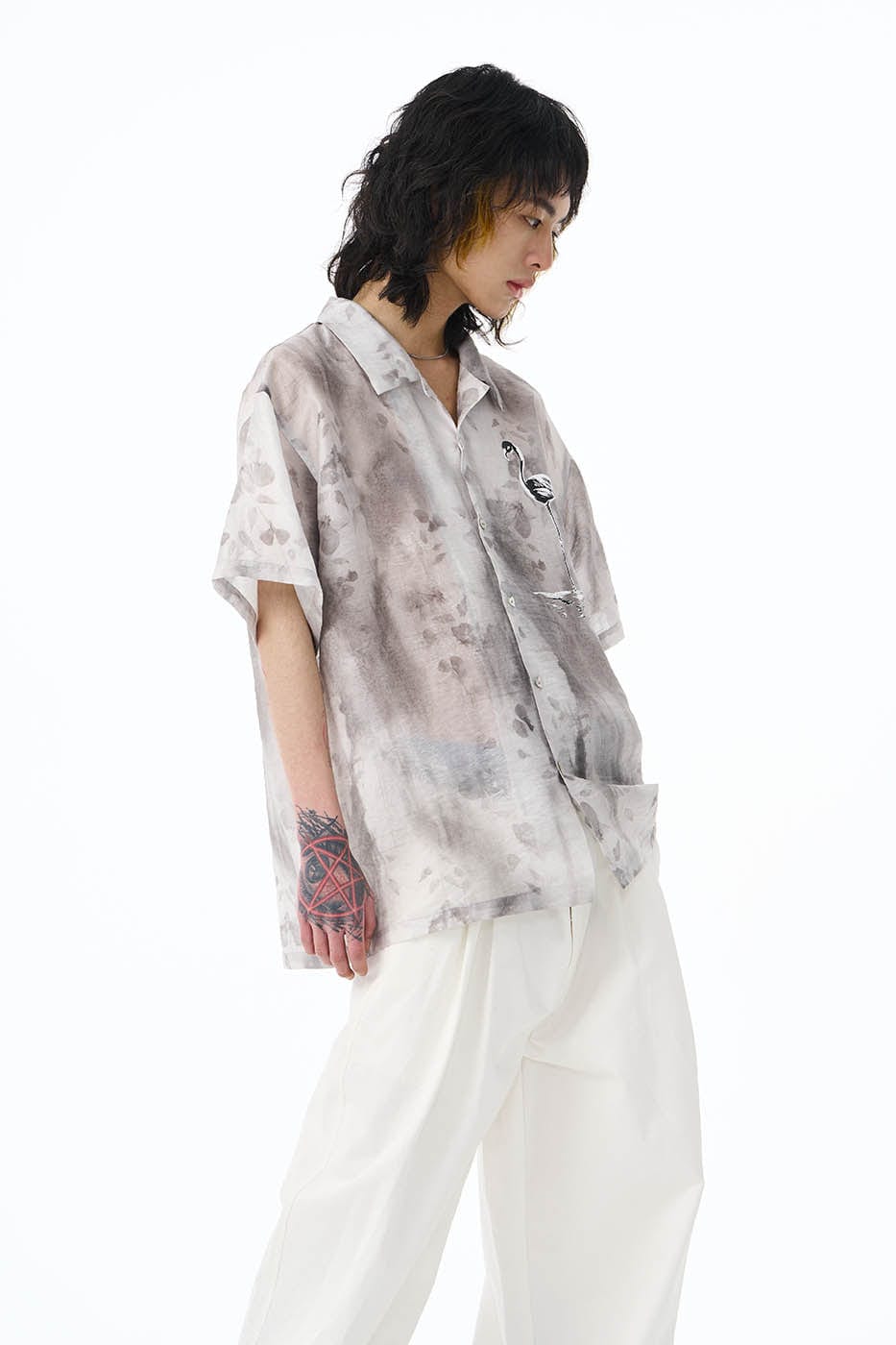 EPIC POETRY Flamingo Jacquard Half Shirt, premium urban and streetwear designers apparel on PROJECTISR.com, EPIC POETRY