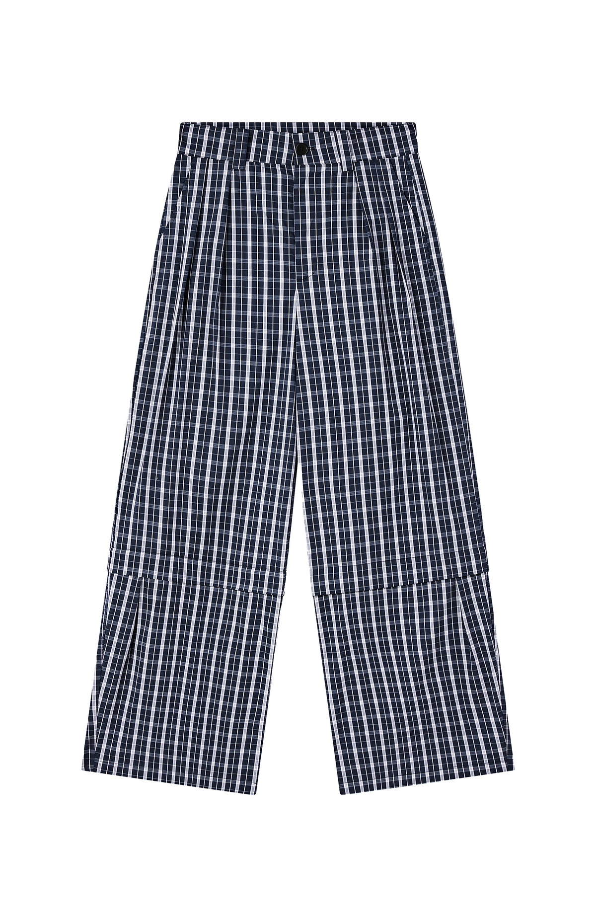 FMACM Detachable Plaid Straight-Leg Pants
