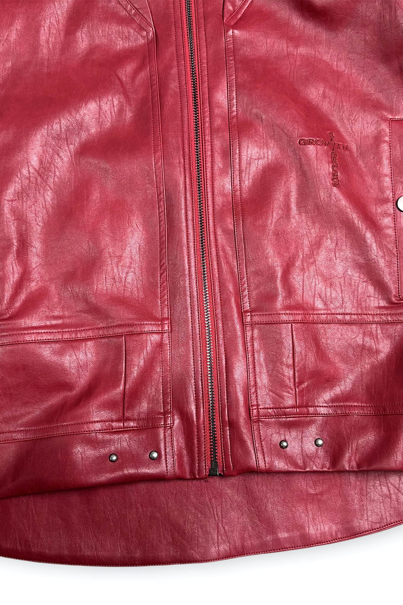 SAVAGEGROWTHWORLD Snake Bone Embroidered Rivet Cropped PU Jacket, premium urban and streetwear designers apparel on PROJECTISR.com, SAVAGEGROWTHWORLD