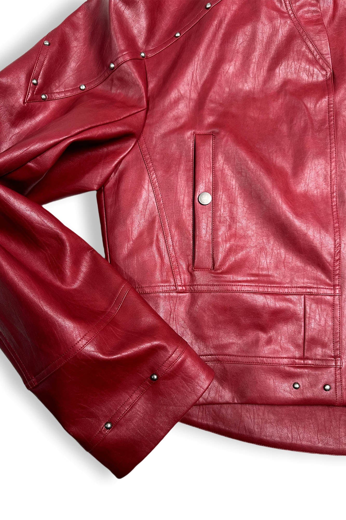SAVAGEGROWTHWORLD Snake Bone Embroidered Rivet Cropped PU Jacket, premium urban and streetwear designers apparel on PROJECTISR.com, SAVAGEGROWTHWORLD