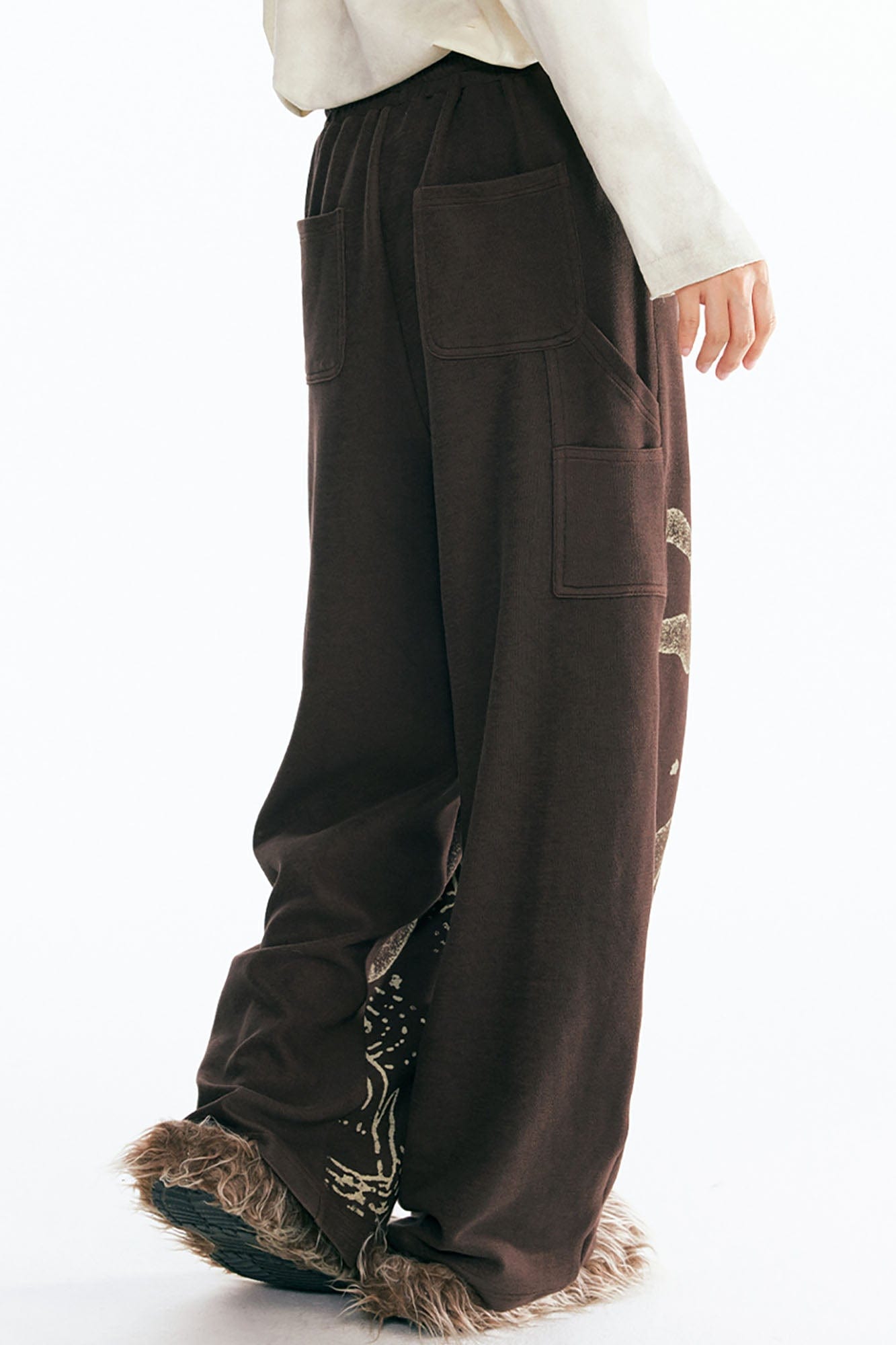 1997 POSTOFFICE Tribal Spiral Beaded Drawstring Sweatpants, premium urban and streetwear designers apparel on PROJECTISR.com, 1997 POSTOFFICE